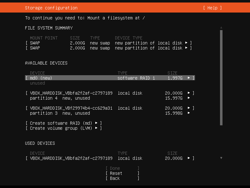 Setup Linux Server Raid 1 Step 26 Screenshot