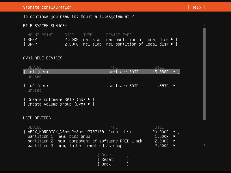 Setup Linux Server Raid 1 Step 29 Screenshot