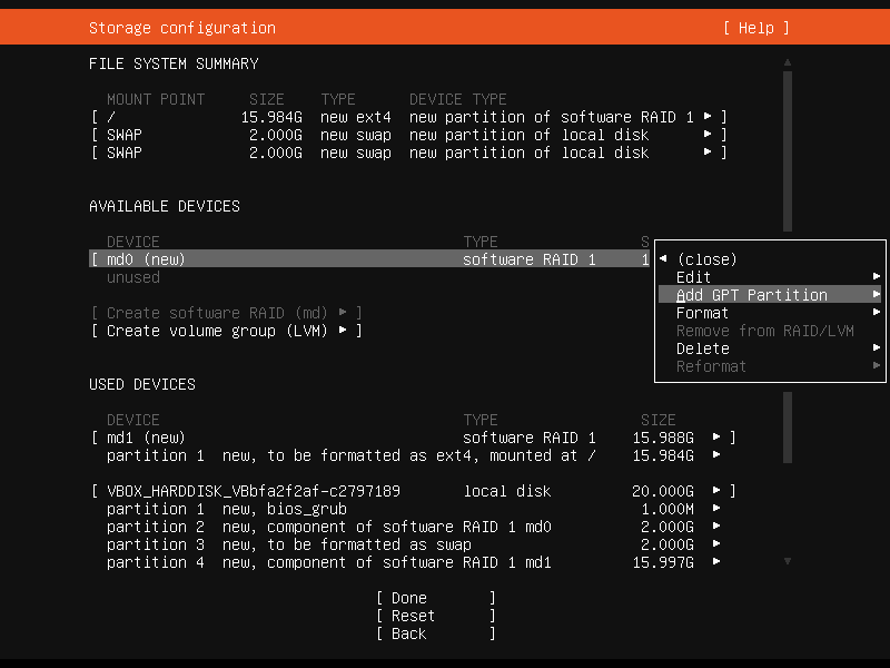 Setup Linux Server Raid 1 Step 33 Screenshot