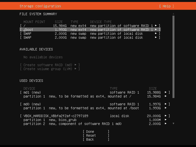 Setup Linux Server Raid 1 Step 35 Screenshot