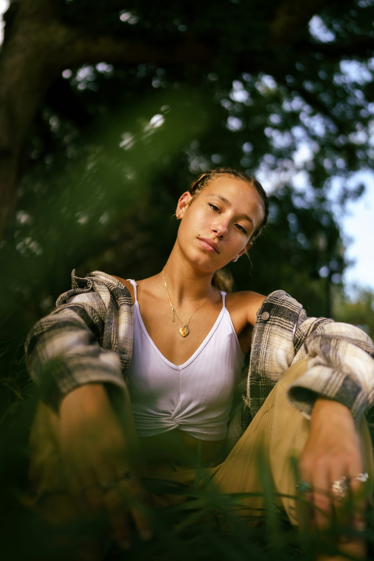 Individual portrait session outdoors
