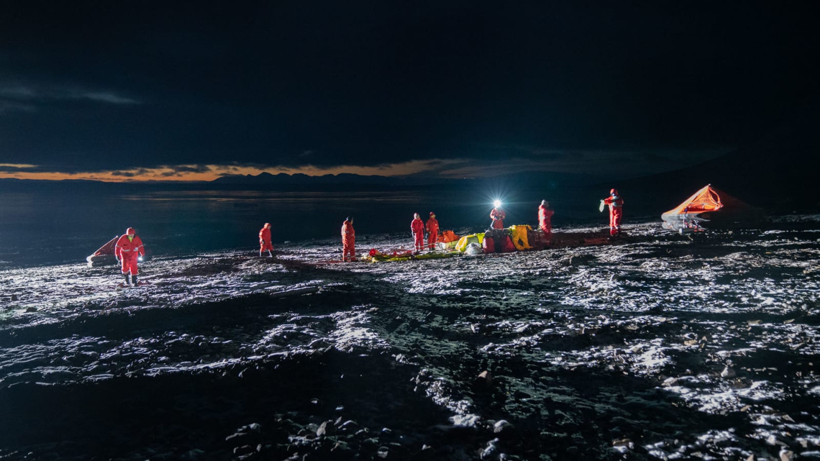 Die Gruppe unmittelbar vor der Rettung