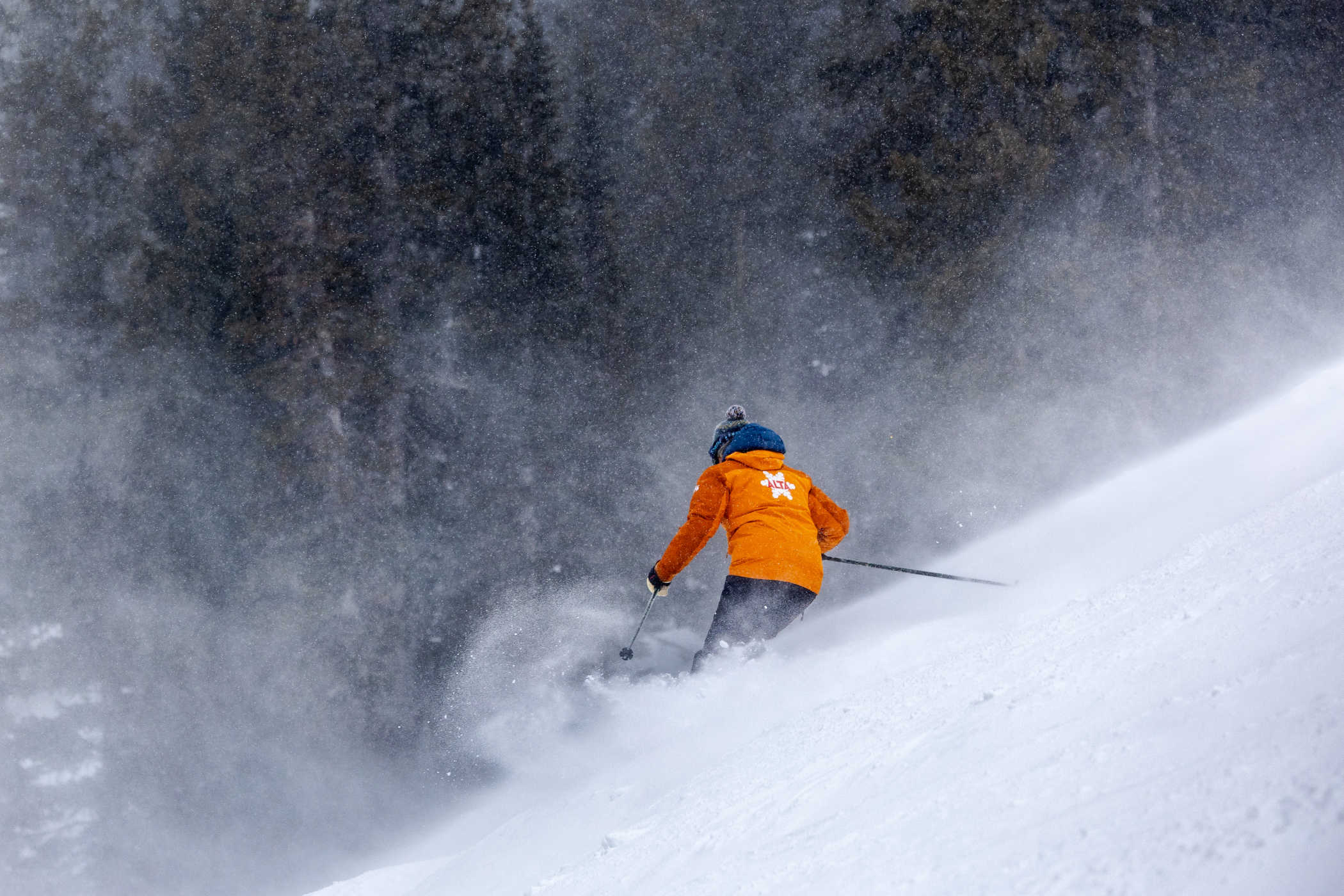 January 25th: Kristin Beard weathers the dense snow | Photo: Photo-John