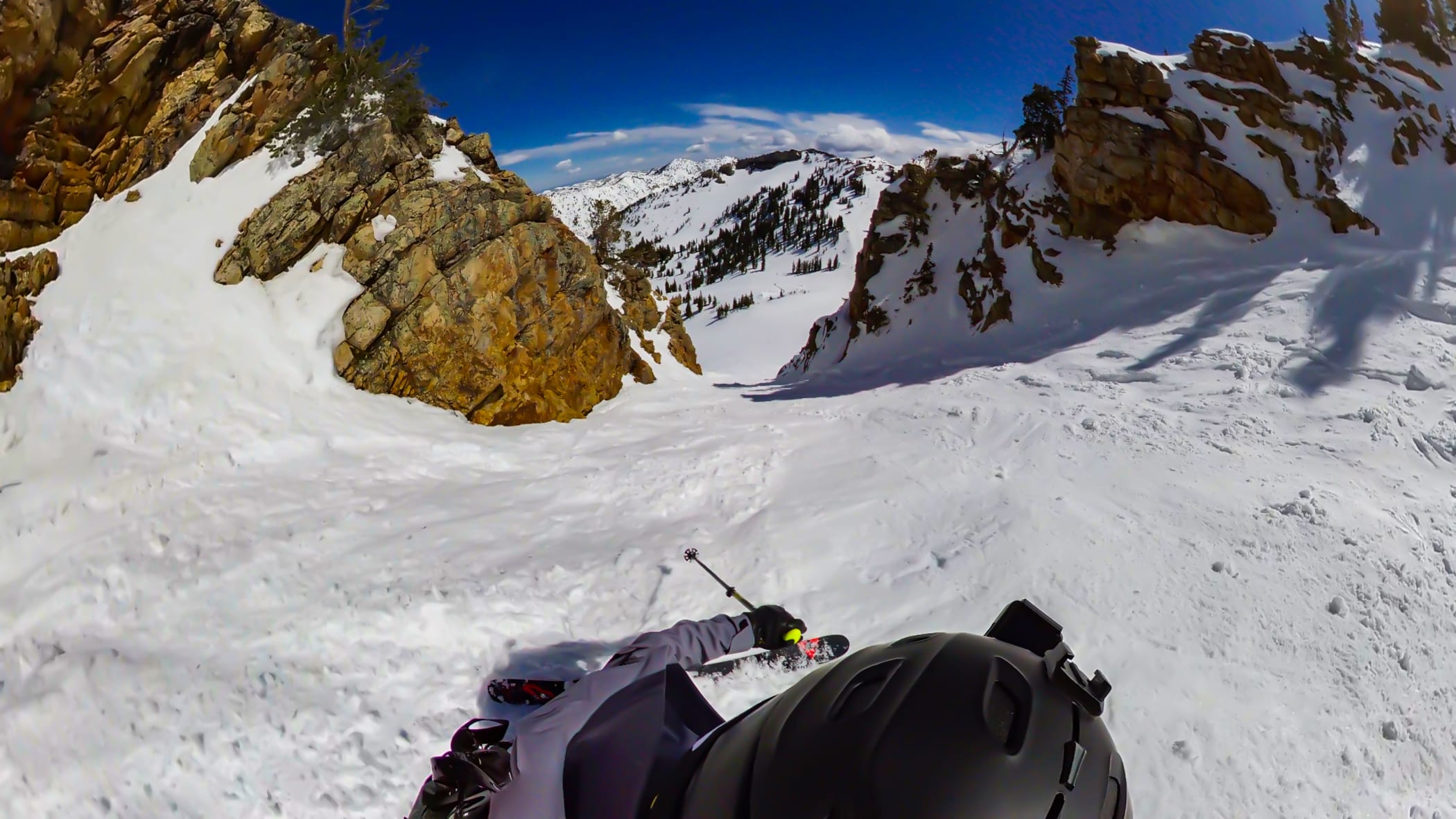 Tony skiing down Main Chute 30 years after his slide-for-life