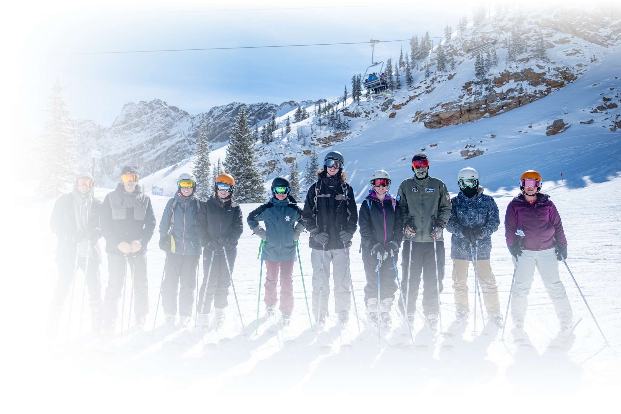 Students from the Uinversity of Utah visit Alta in the winter