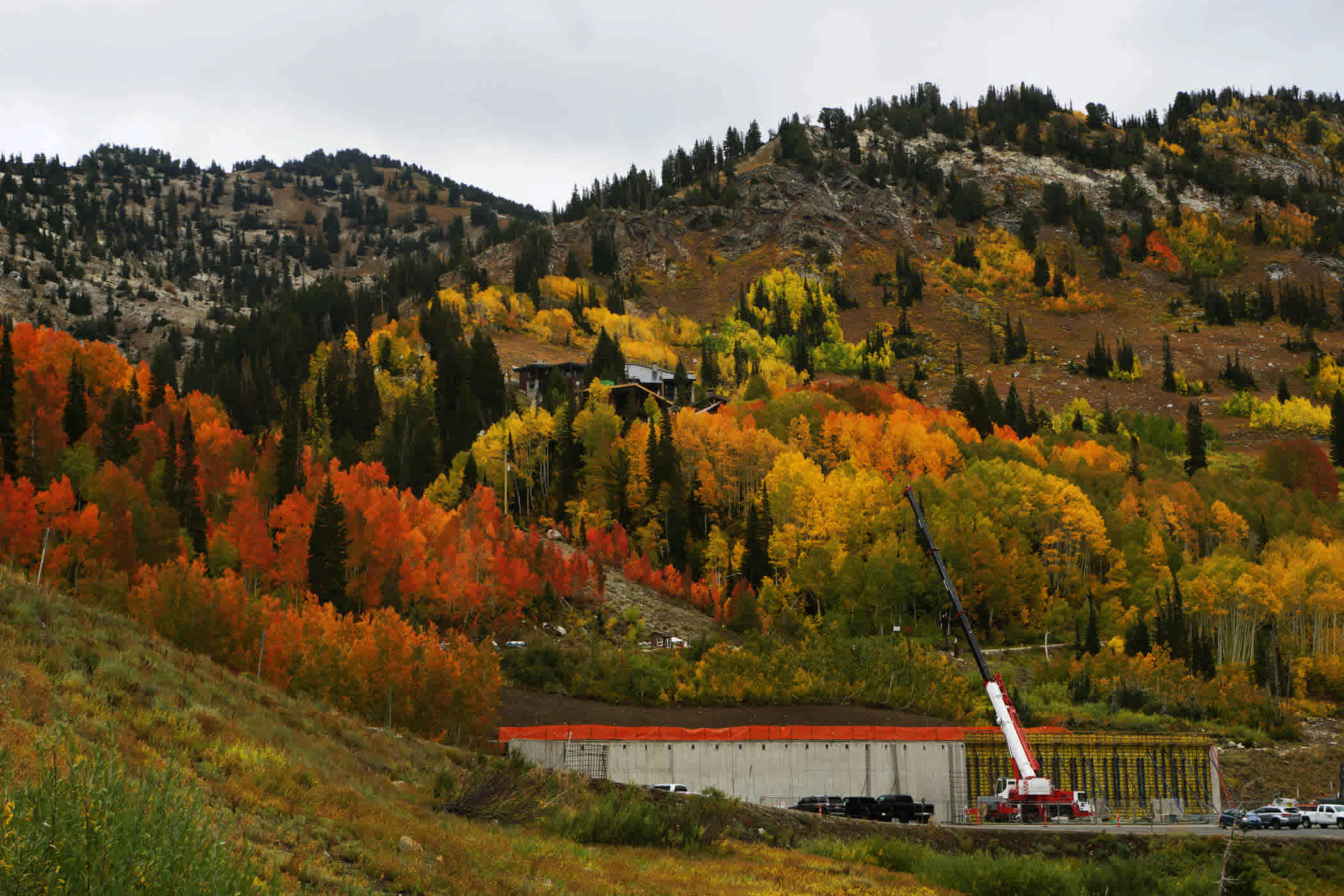 Construction on the storage building in the Albion lot | Photo: Lexi Dowdall