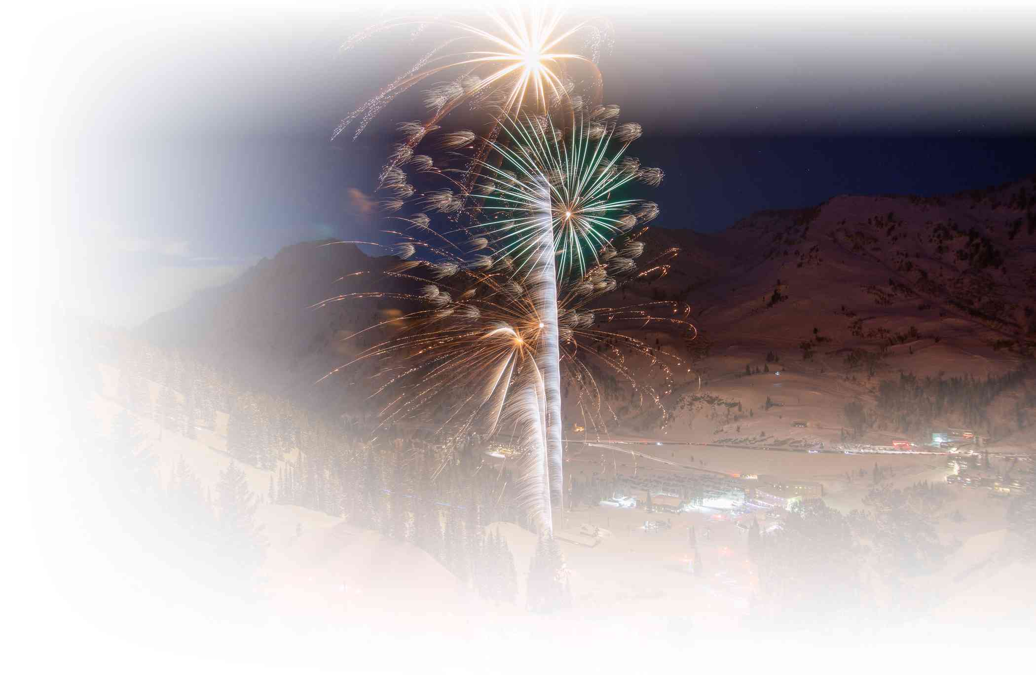 The Torchlight parade and fireworks at Alta Ski Area