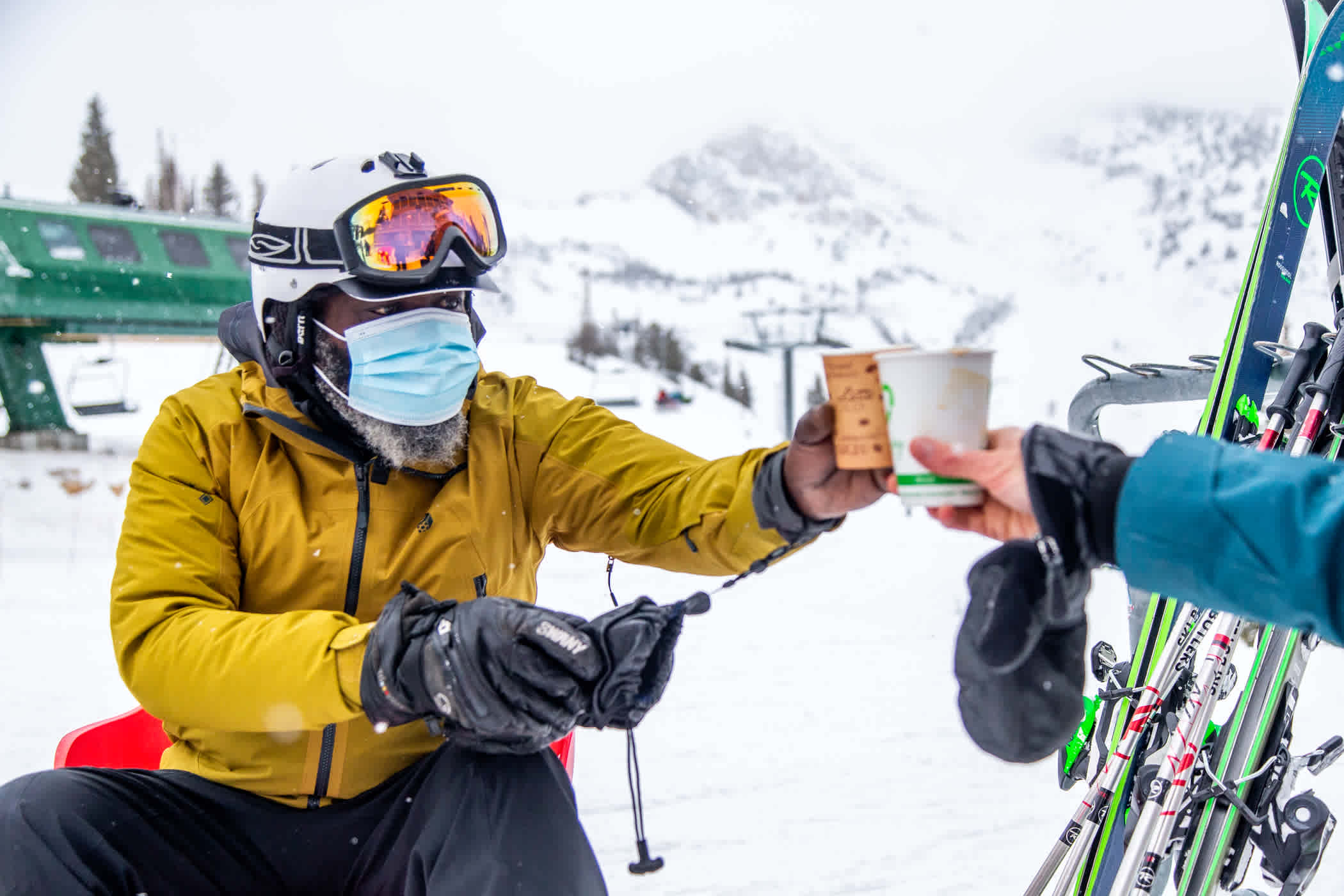 Earth Jacobs enjoys a coffee break at Baldy Brews