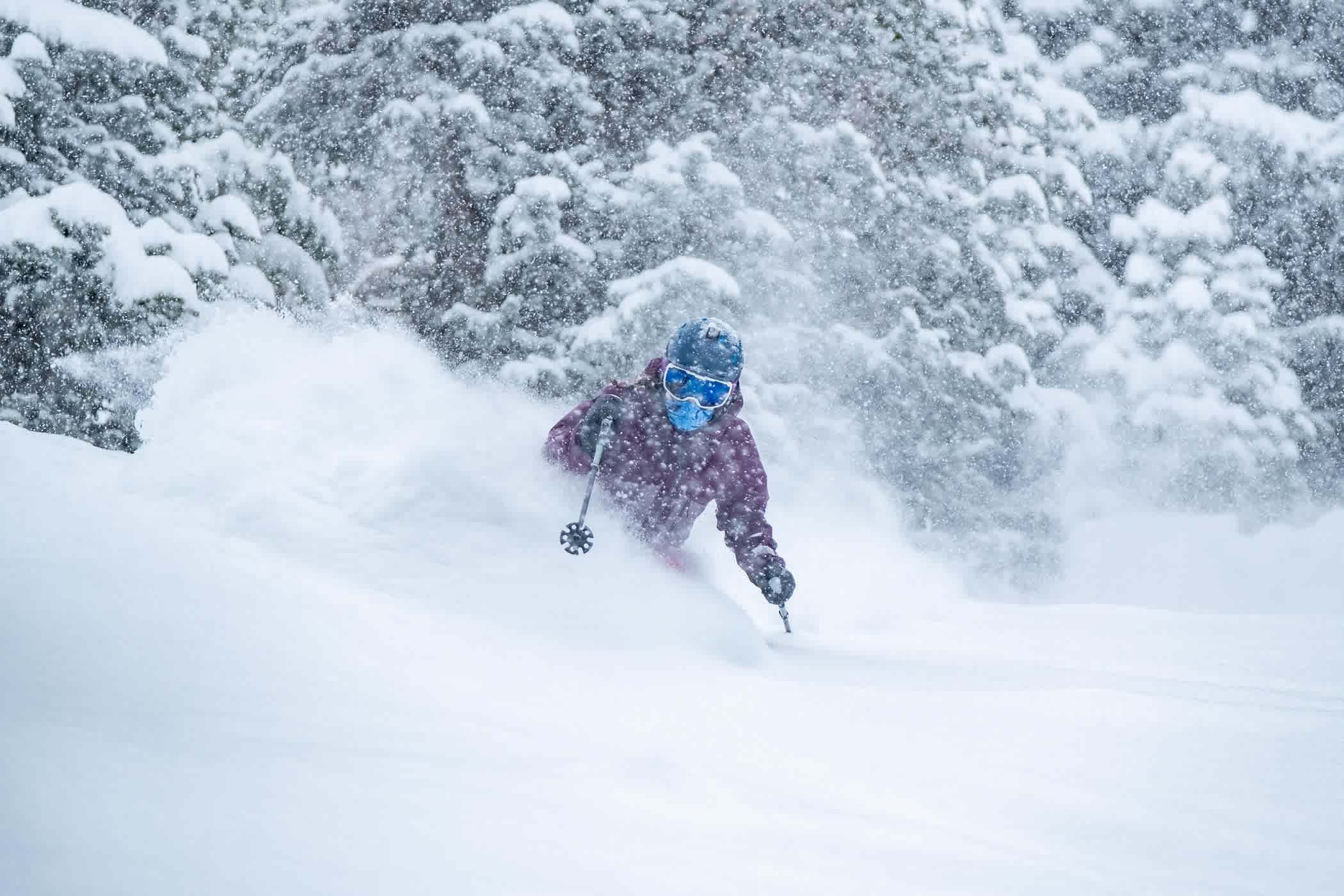 Megan McJames enjoys some storm skiing | Photo: Iz La Motte