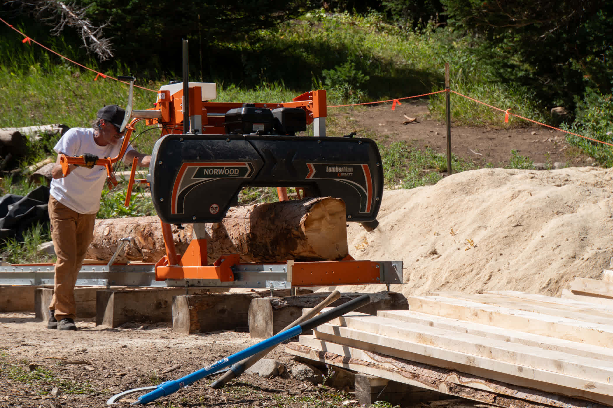 Sawmill in action—turning cut trees into reusable timber