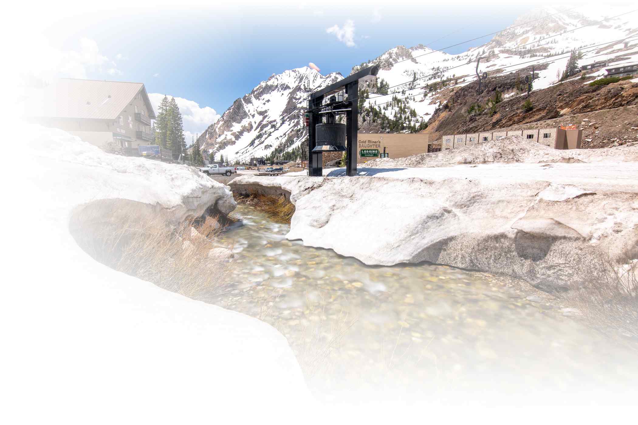Creek melting out in the Wildcat base area