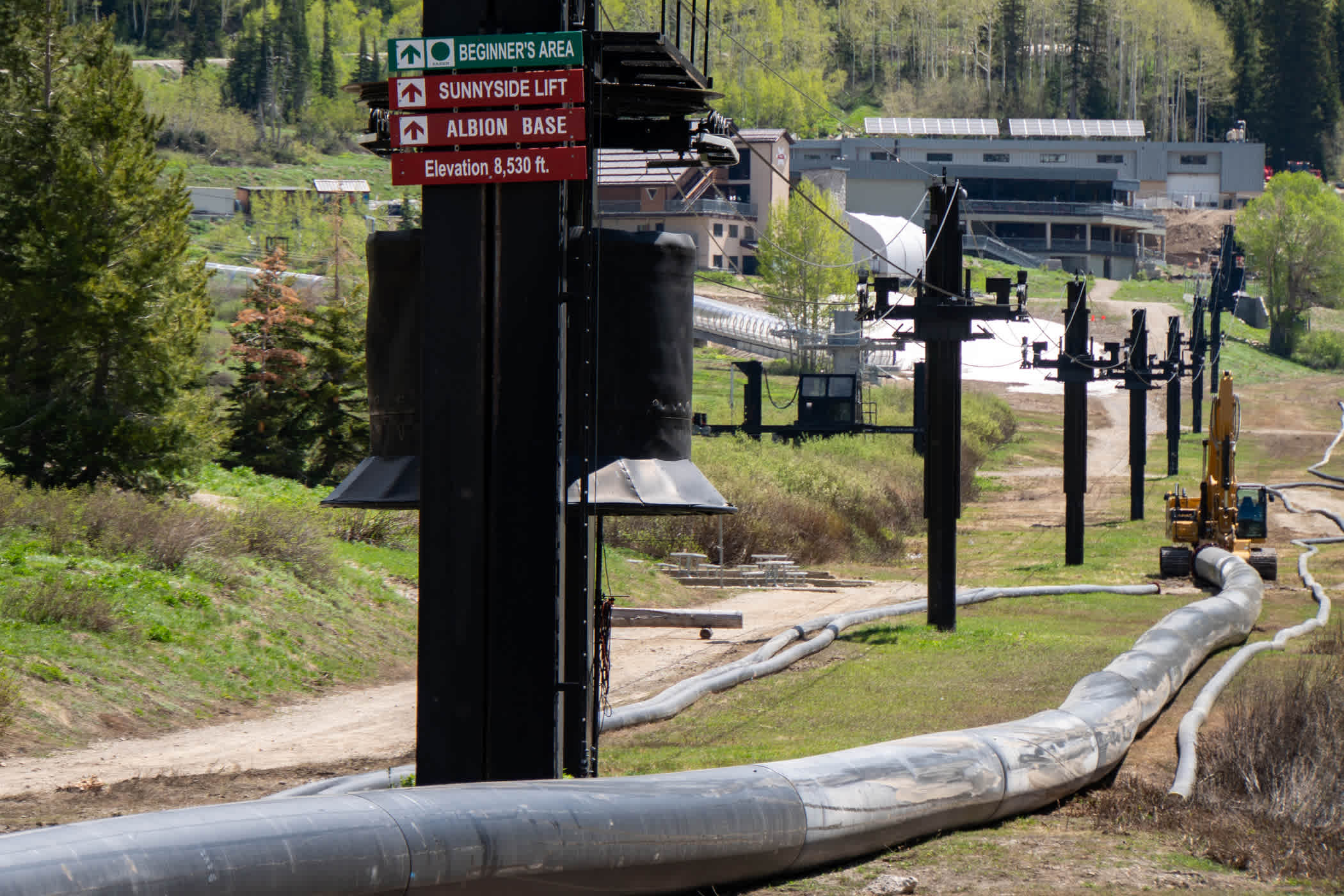 Transfer Tow project, laying down new water pipelines for snowmaking