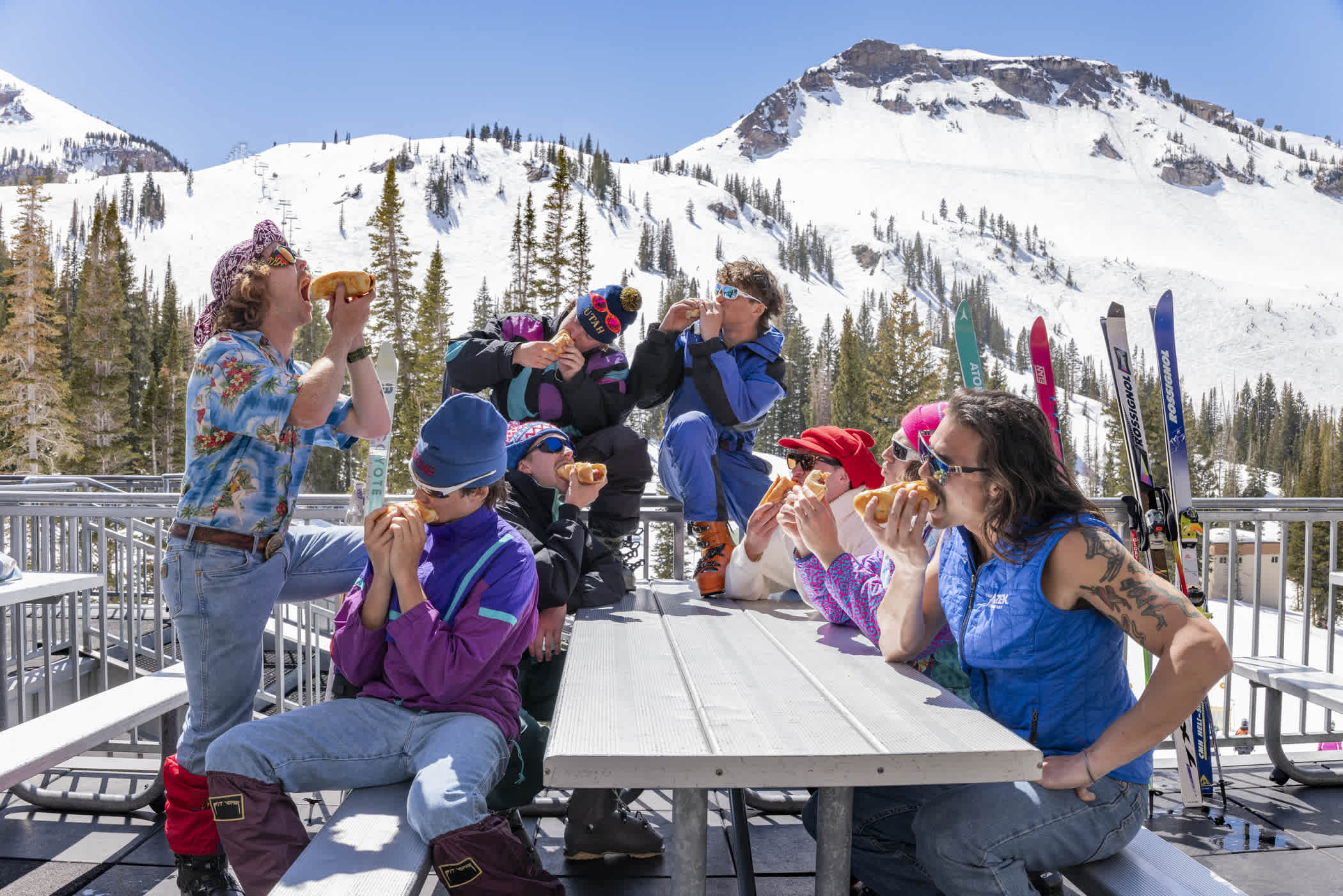 Hot doggers crushing hot dogs, circa 1992