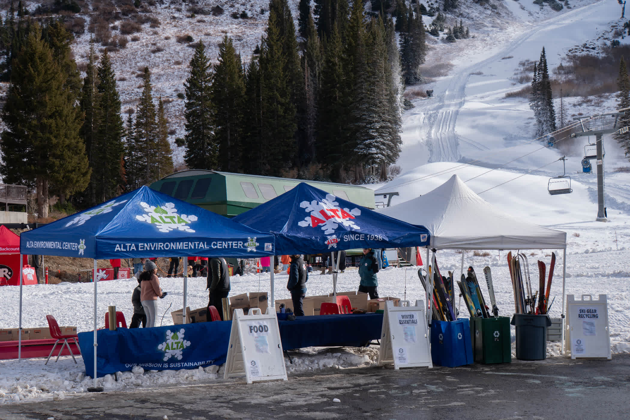 Winter Clothing and Food Drive donation drop-off booths 