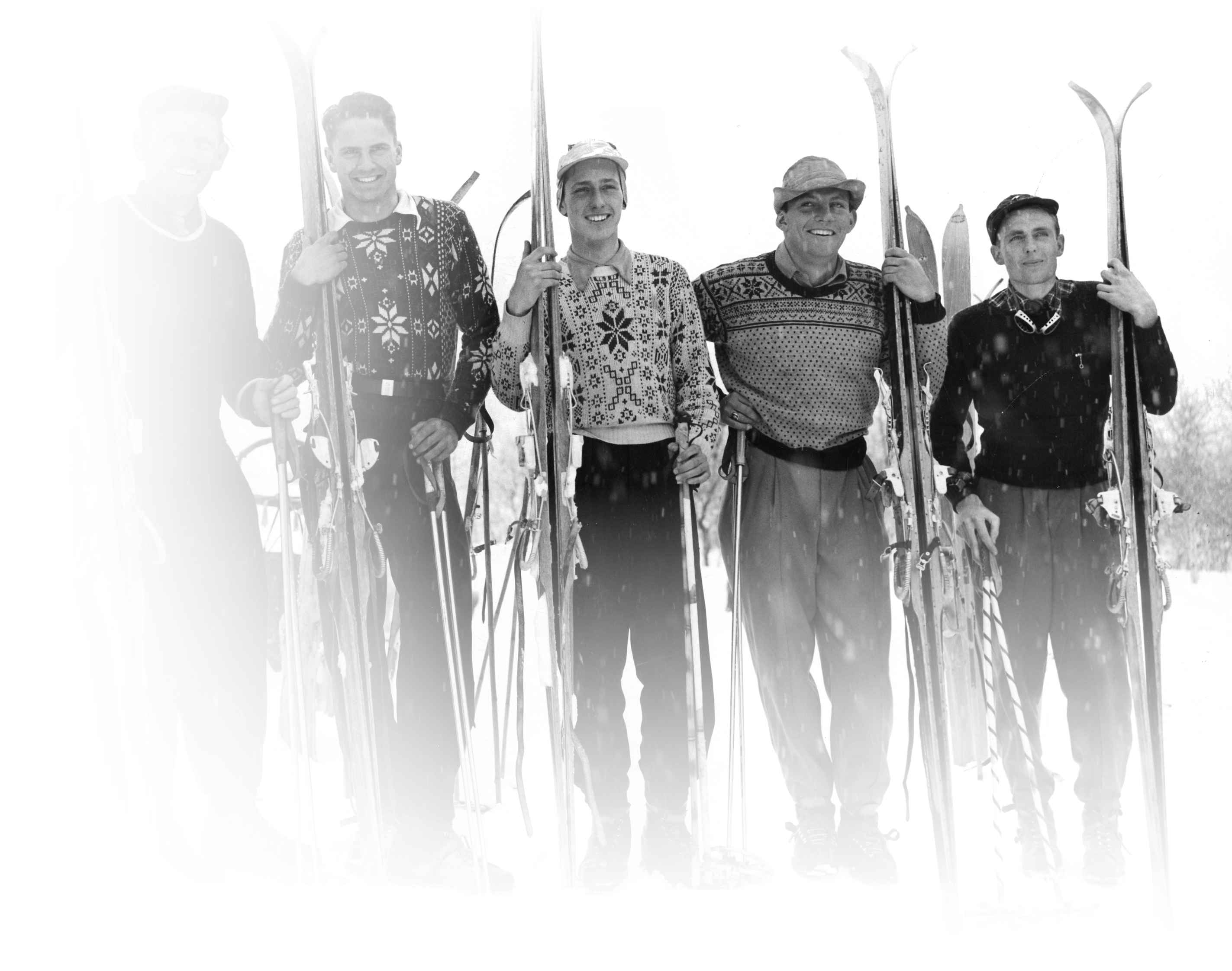 Vintage photo of Alta skiers