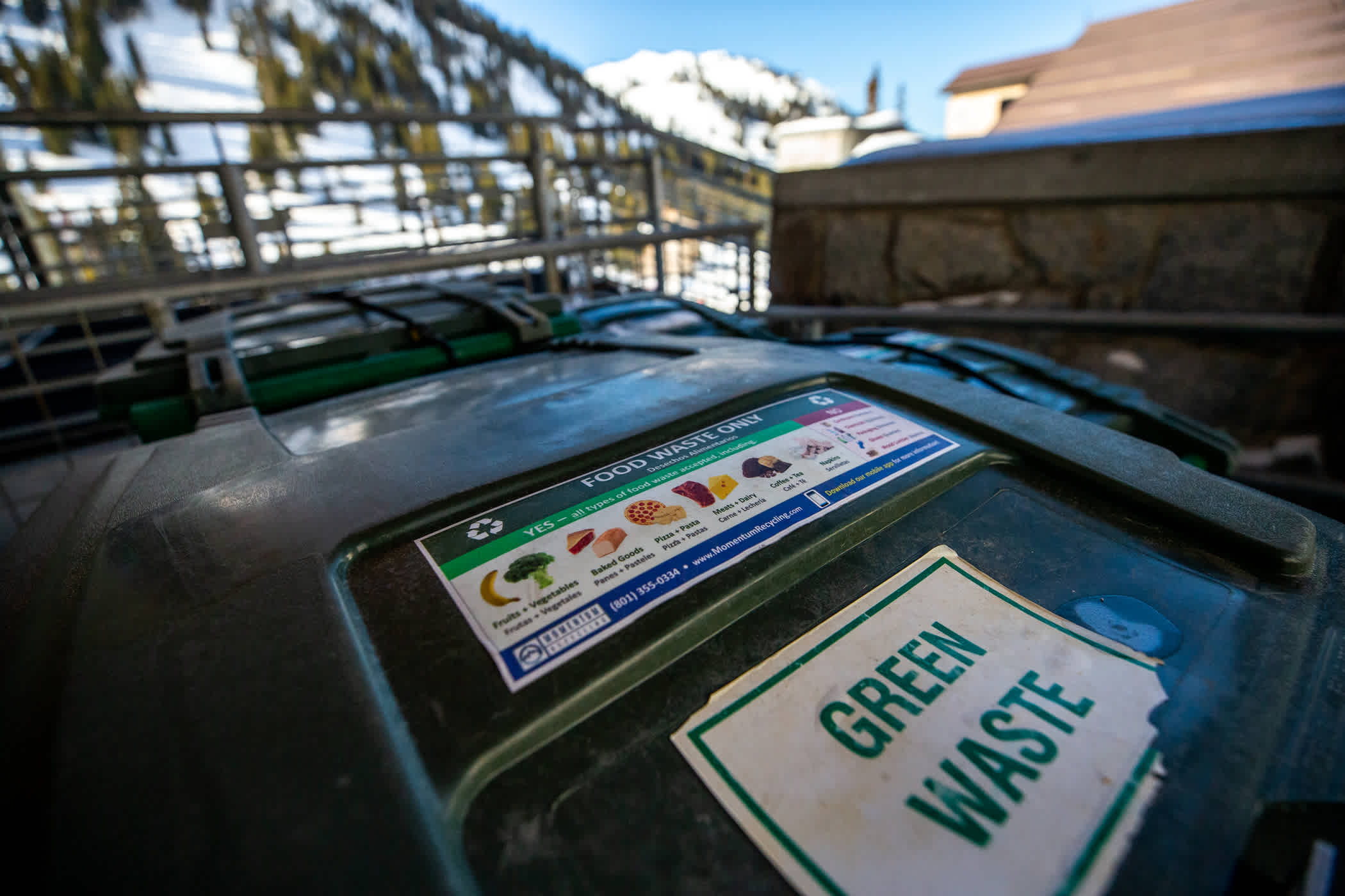 Food Waste Collection bins at Alta Ski Area