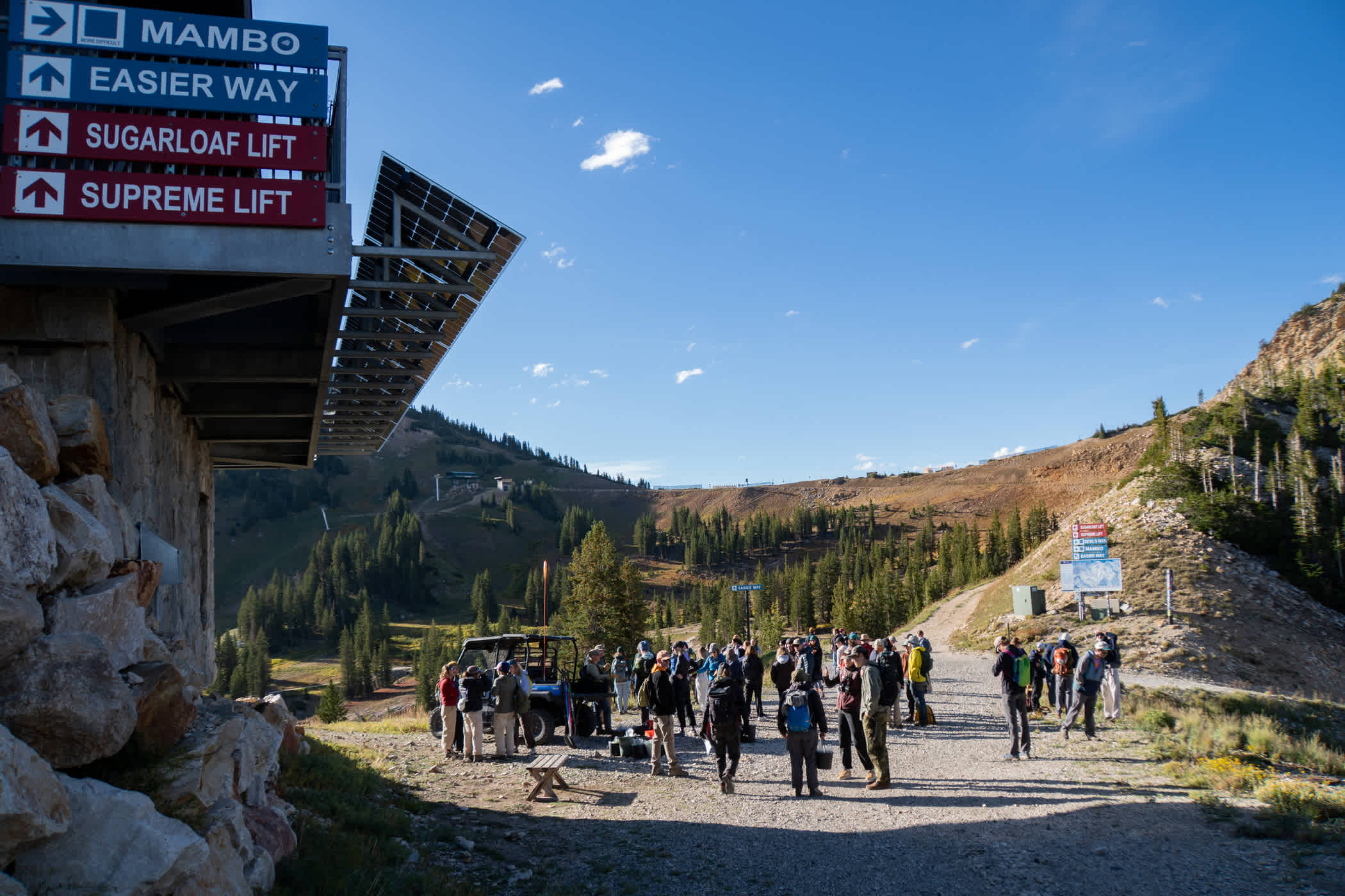 Volunteers at the top of Collins, ready to reforest Alta