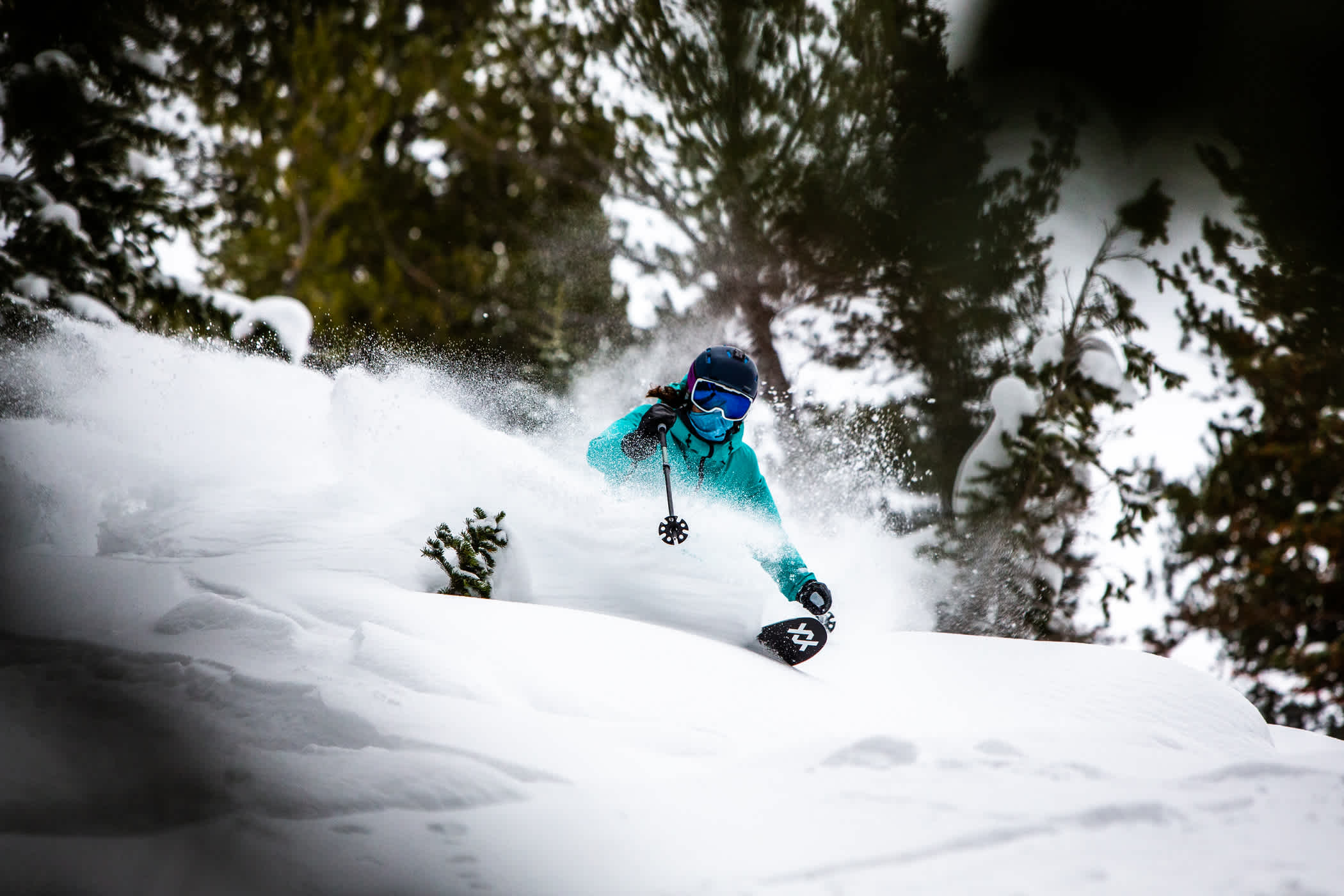 Megan McJames enjoys some surfy powder on Thursday, January 28th | Photo: Rocko Menzyk