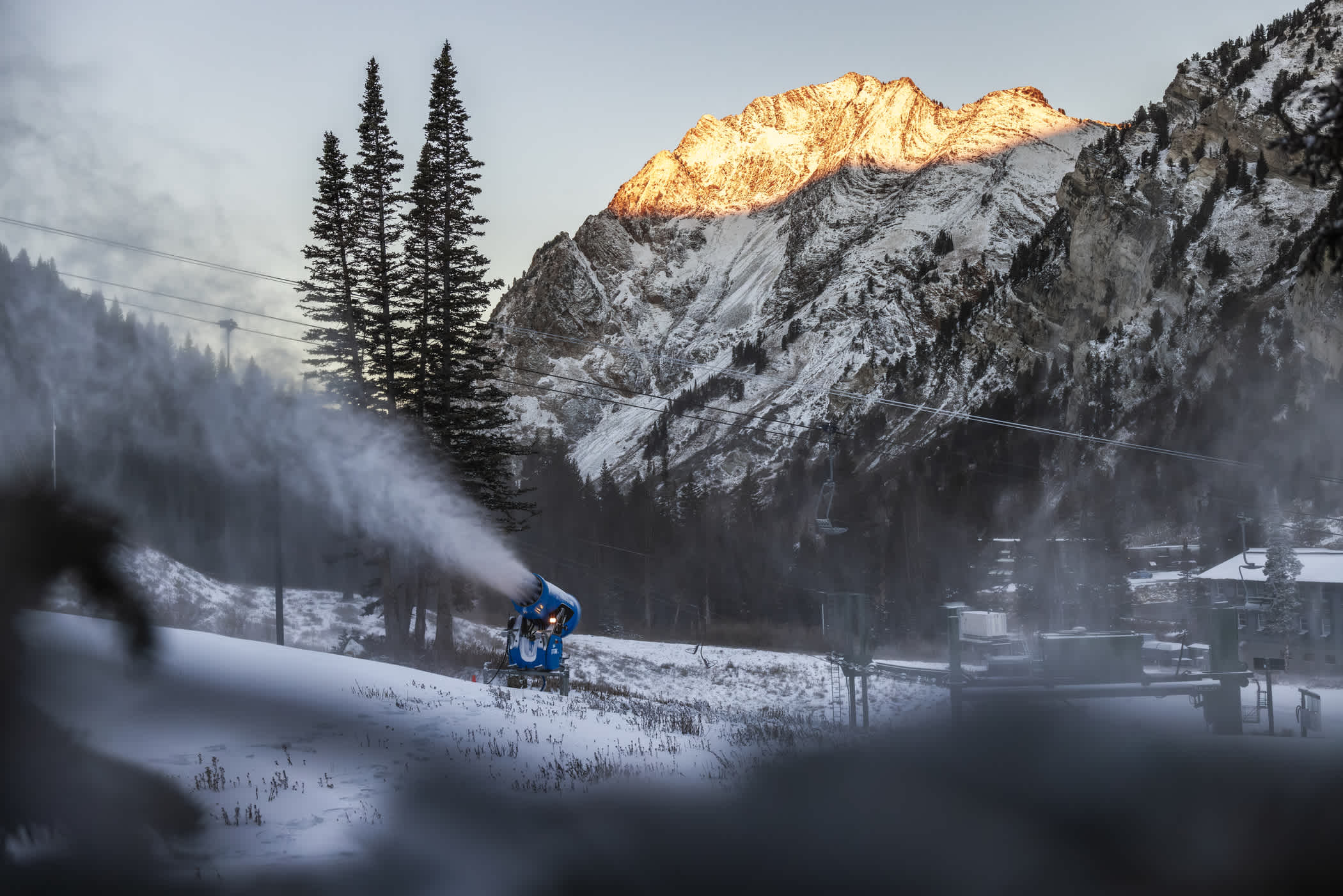 October 28th: Firing up the snowguns for the season | Photo: Rocko Menzyk
