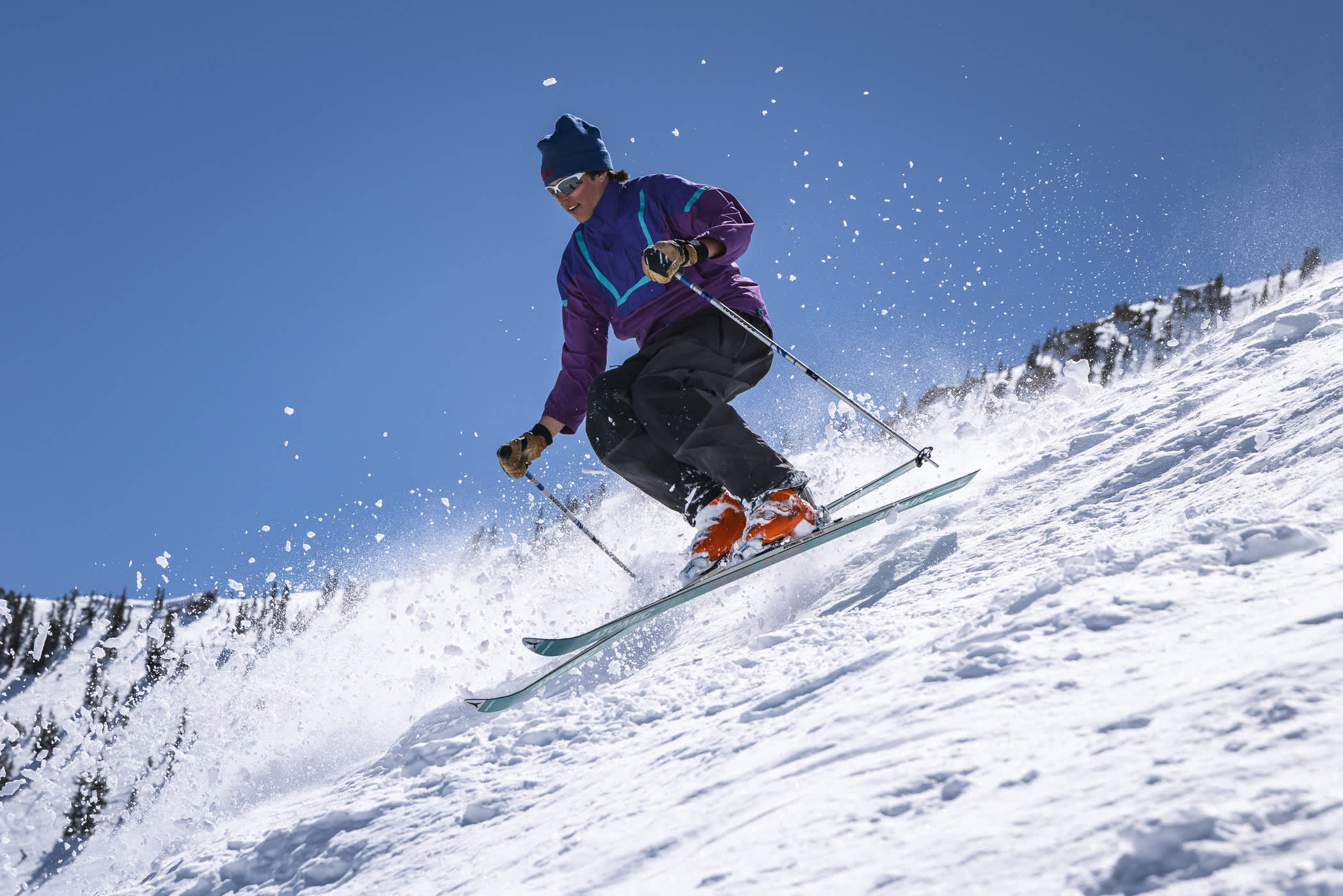 April 12th: Aaron Rae embracing spring skiing | Photo: Rocko Menzyk