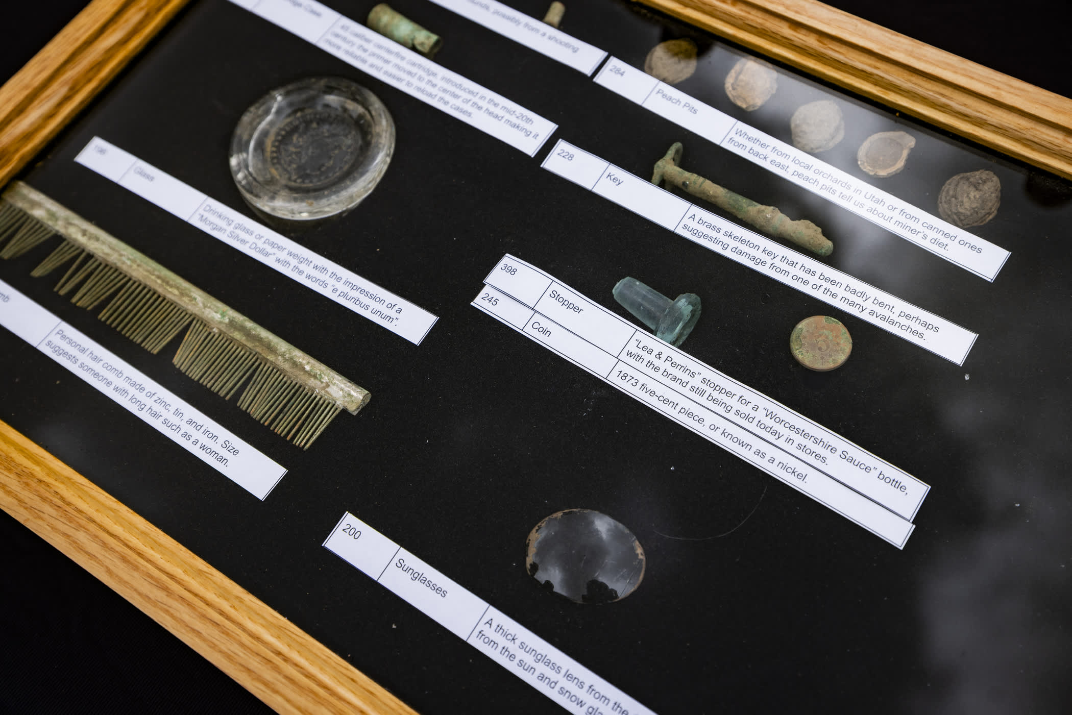 Artifacts pulled from the trench at the old Town of Alta site