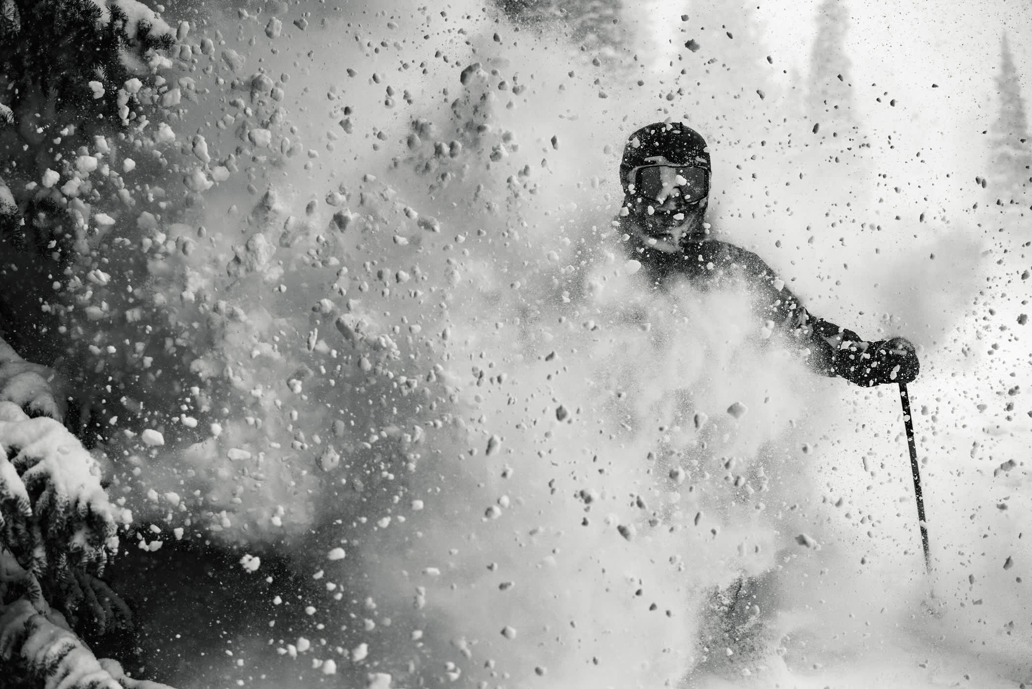 February 18th: Blake Wilson storm skiing | Photo: Rocko Menzyk