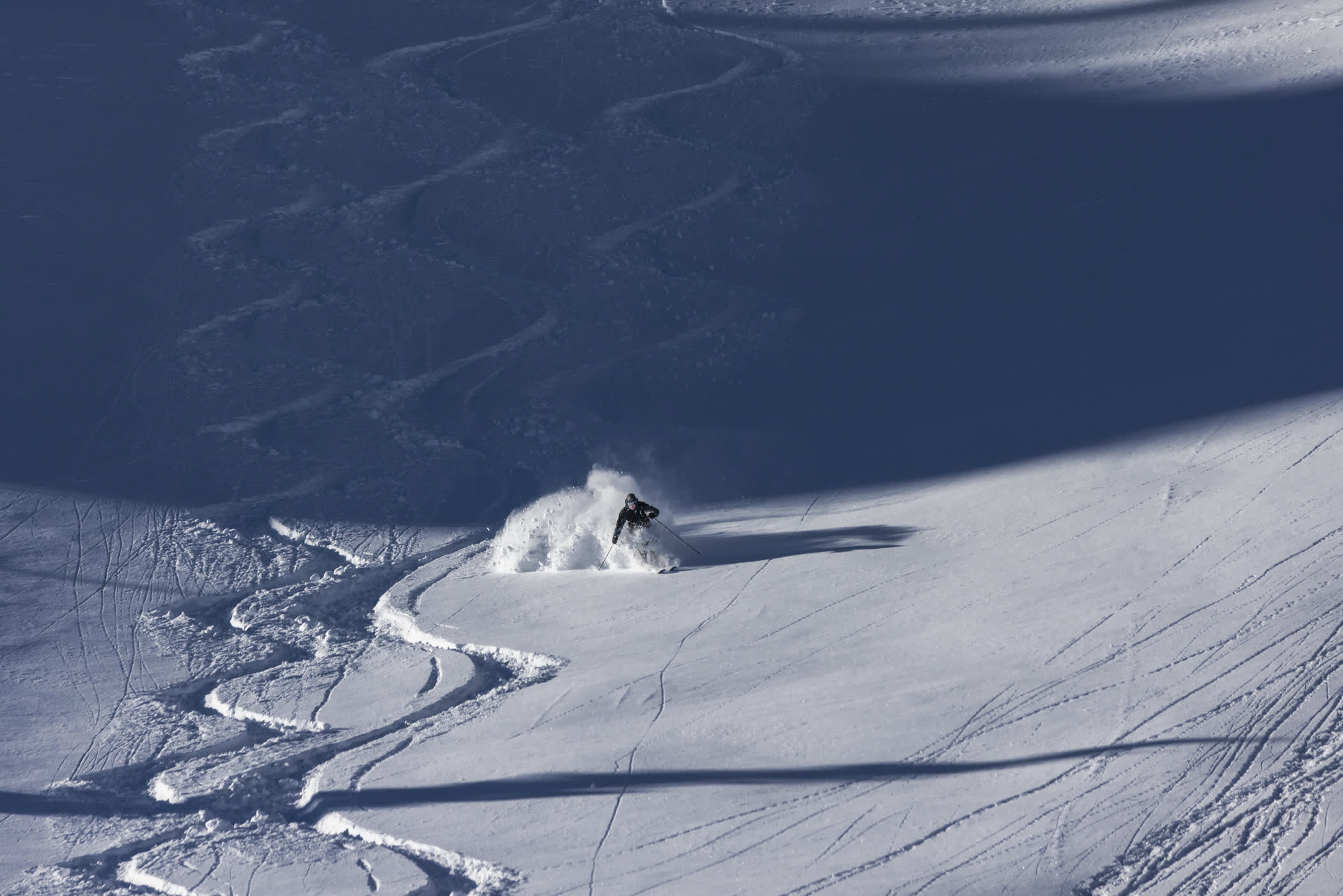 February 7th: Coleman Worthen skis some well-earned powder turns | Photo: Rocko Menzyk