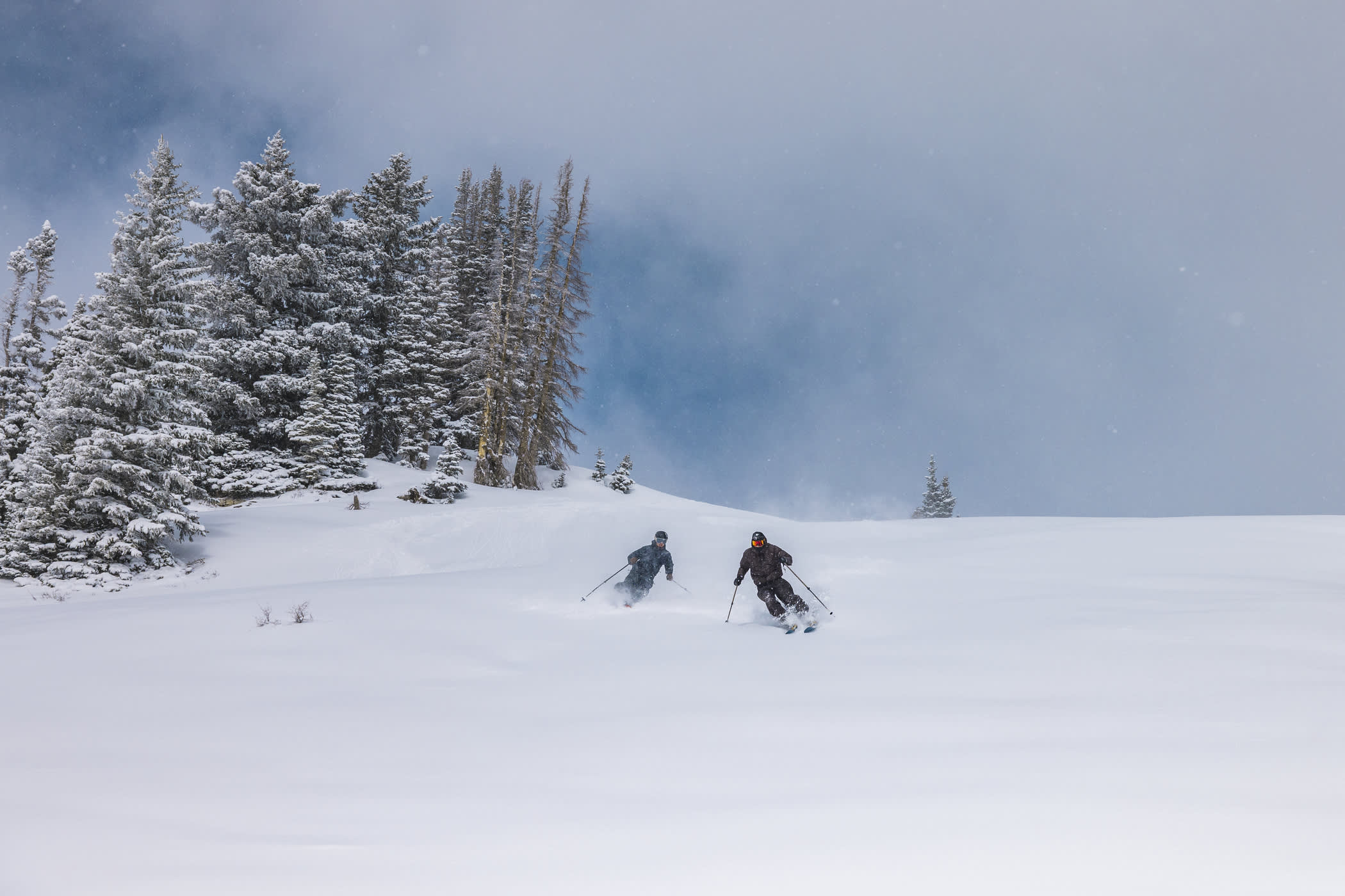 April 17th: Townsend Reed and Michael Cherchio put down some powder 8s | Photo: Rocko Menzyk