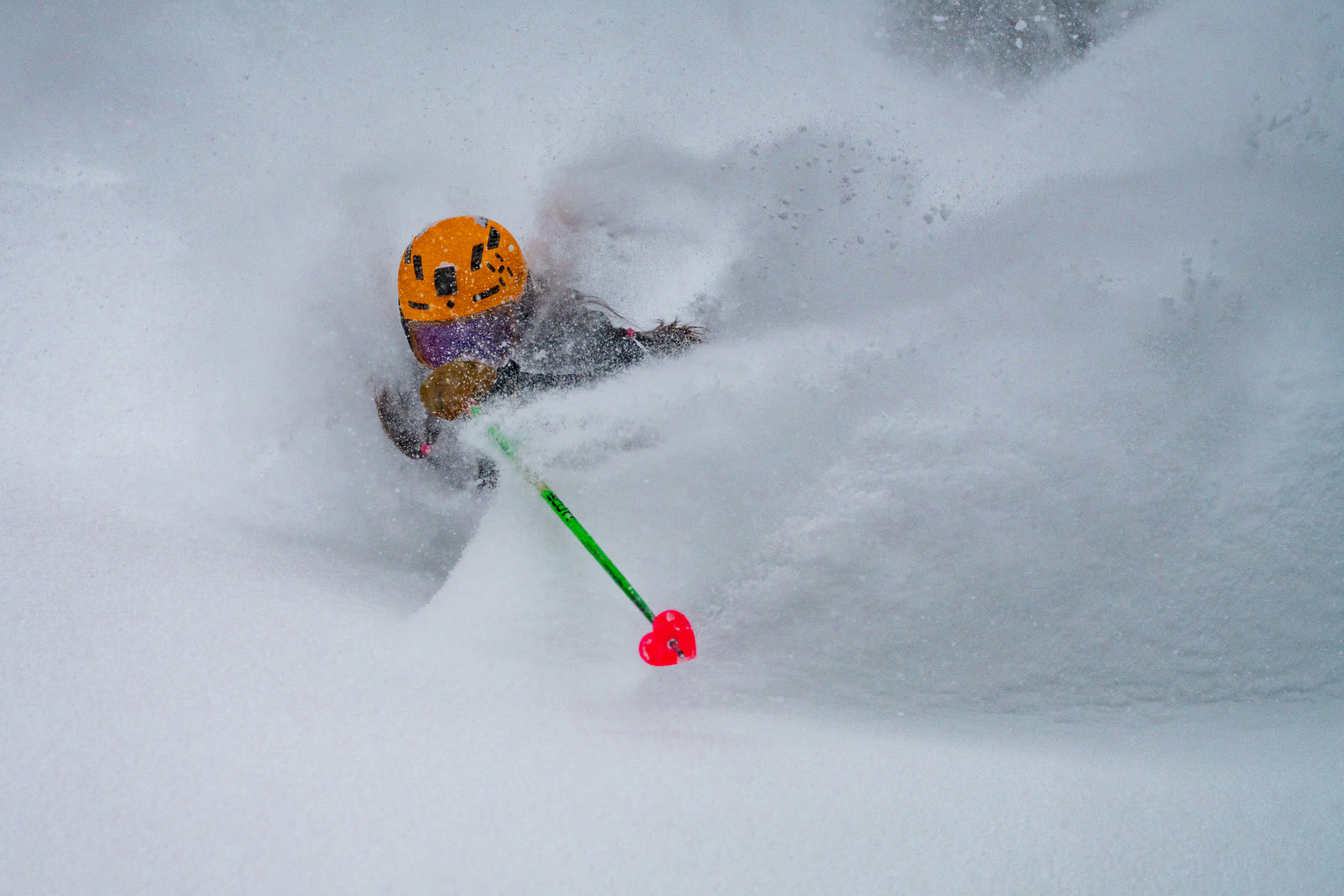 February 18th: Kalen Griffin skis the storm | Photo: Tyler Struss