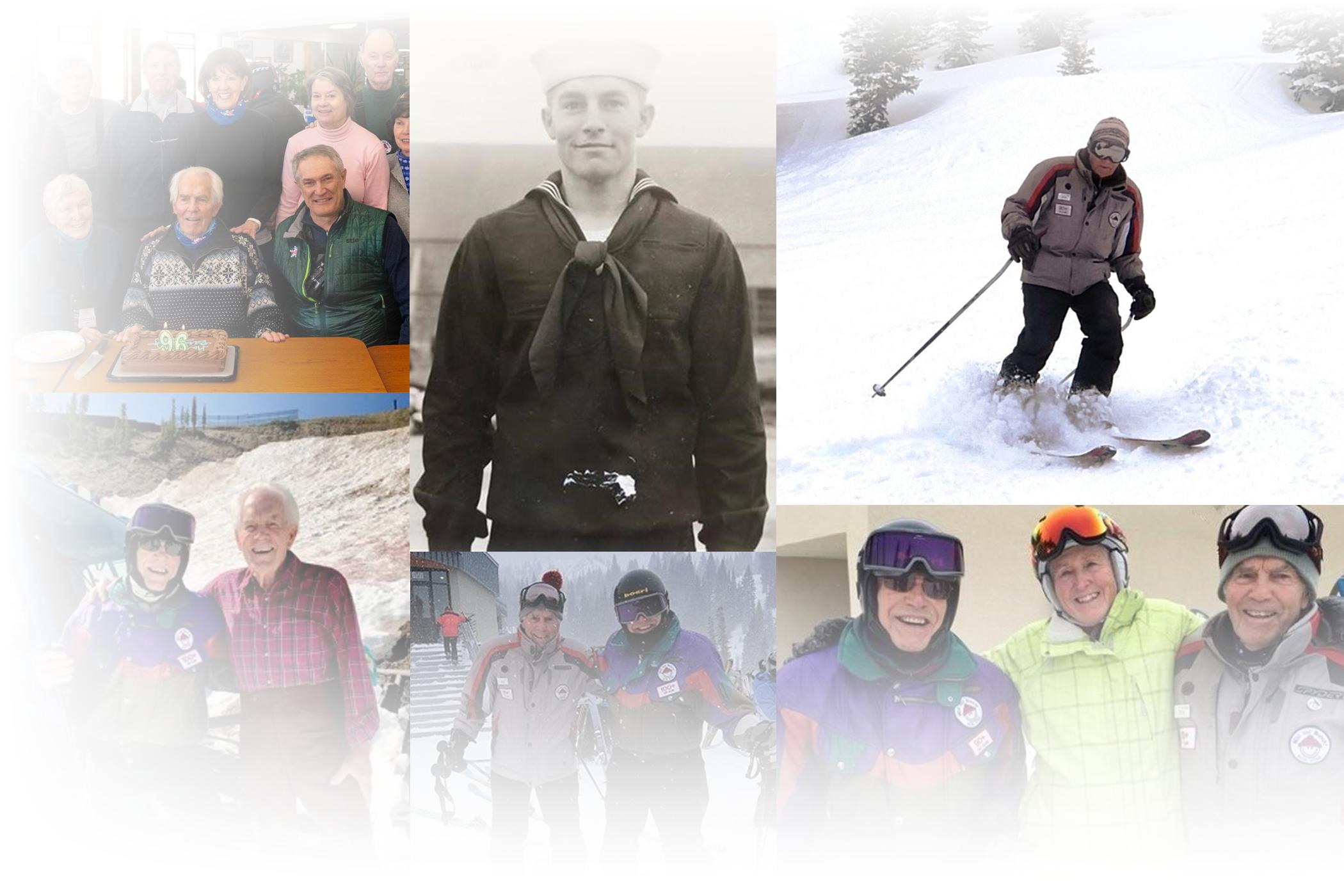 Bob Murdoch and Mike Maughan celebrate Bob's 96th birthday at Alta Ski Area