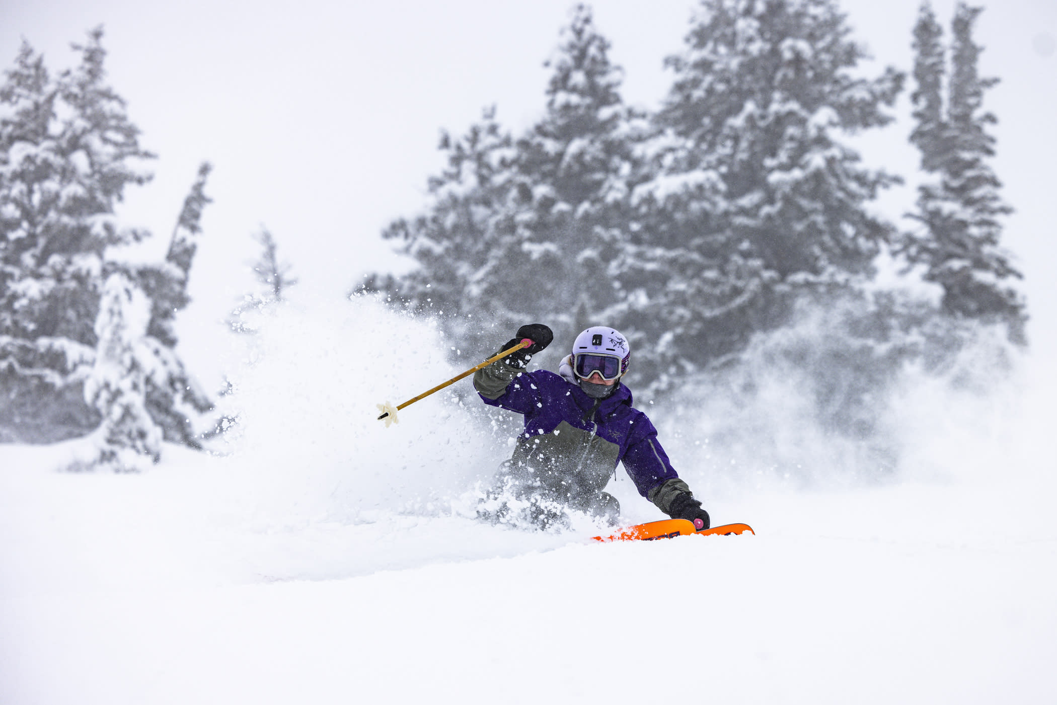 January 2nd: Piper Kunst skis powder from the Wildcat lift | Photo: Rocko Menzyk