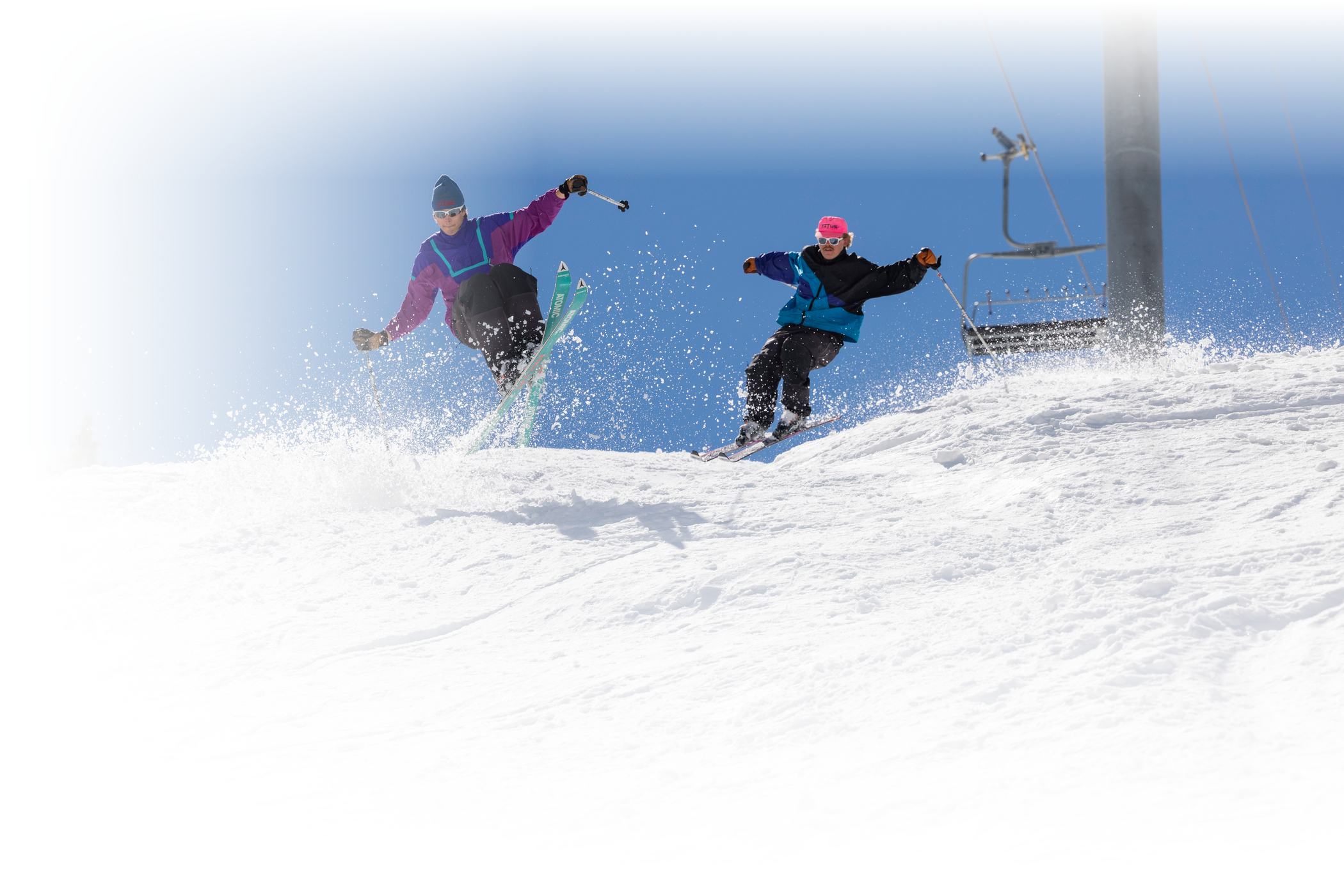 Spring skiers enjoy a sunny poweder day at Alta Ski Area