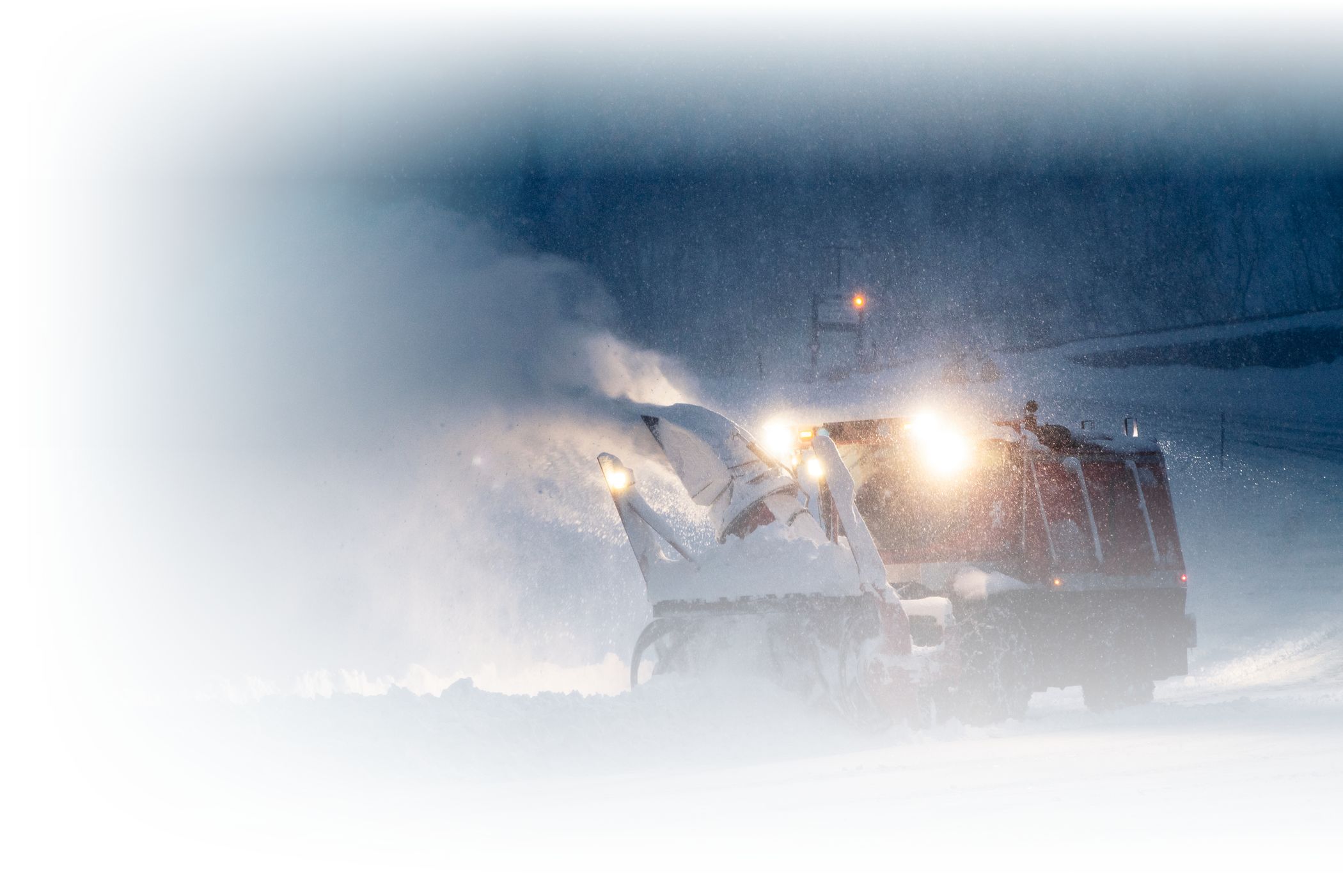 Snow removal at night