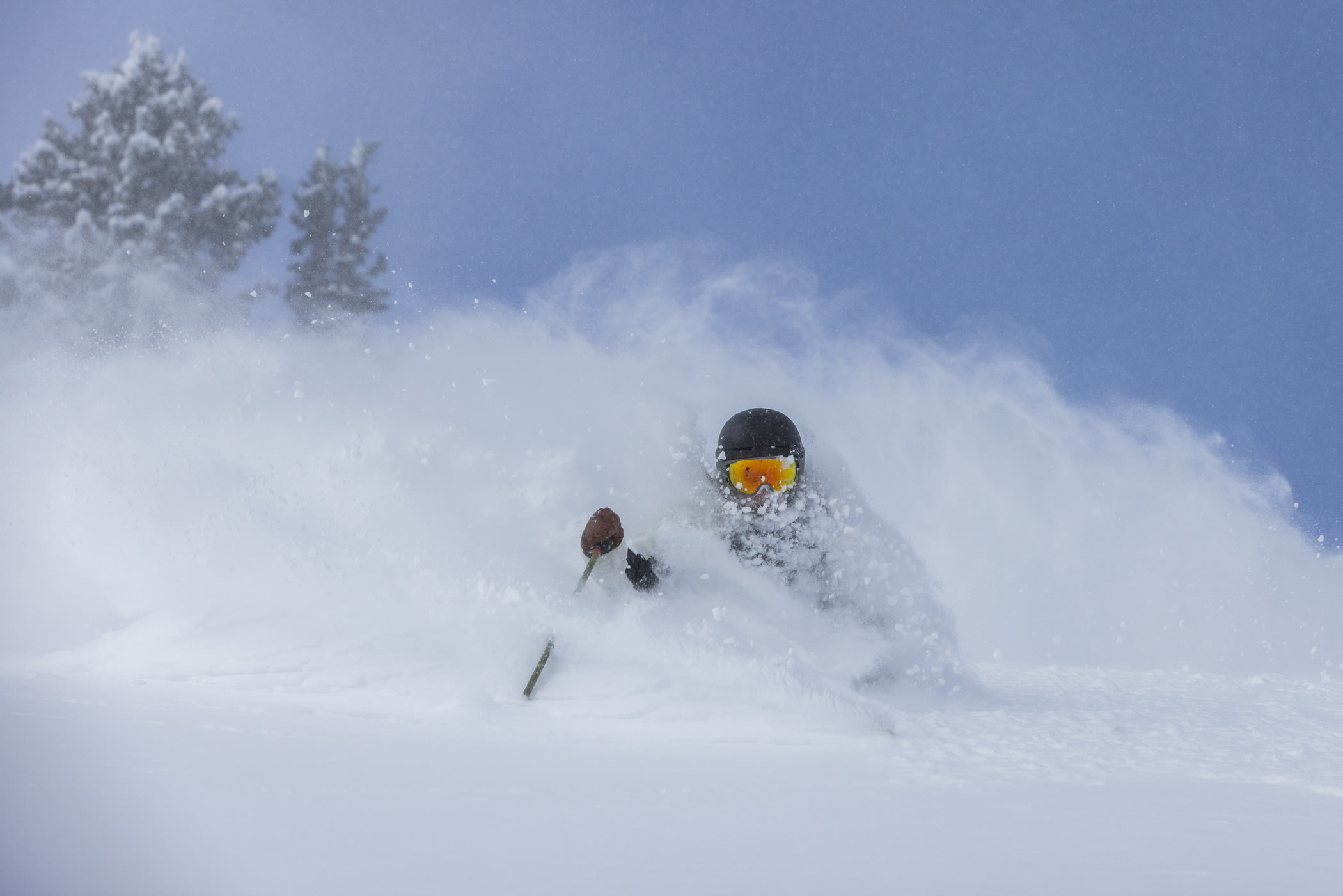 Megan Dingman dives into 17" of snow on November 29th | Photo: Rocko Menzyk
