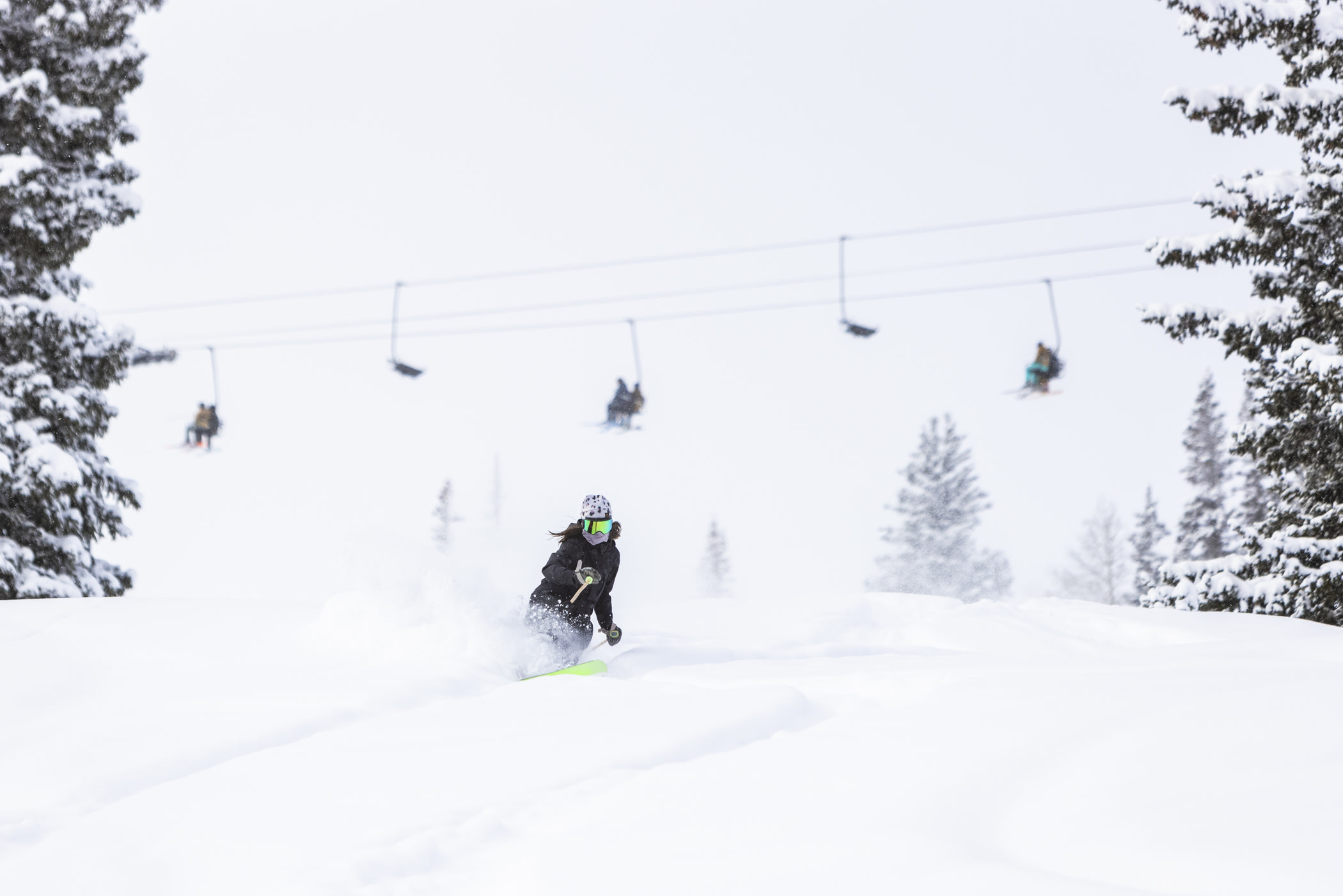 Sierra Kurian enjoys someOpening Day powder | Photo: Rocko Menzyk