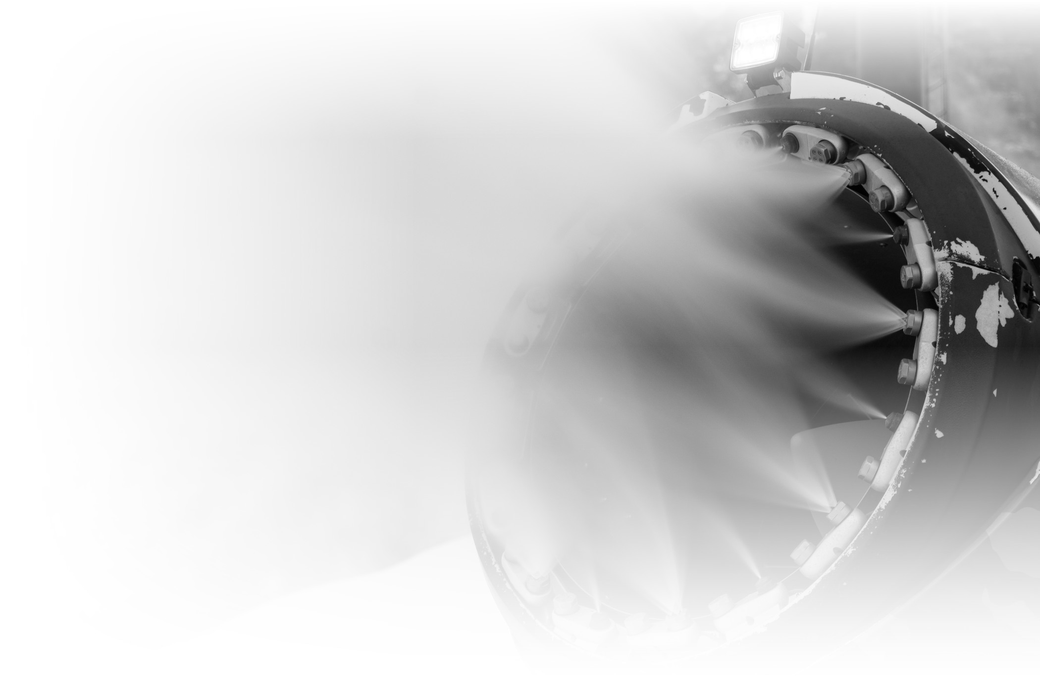 Close-up of Alta's snowguns in action