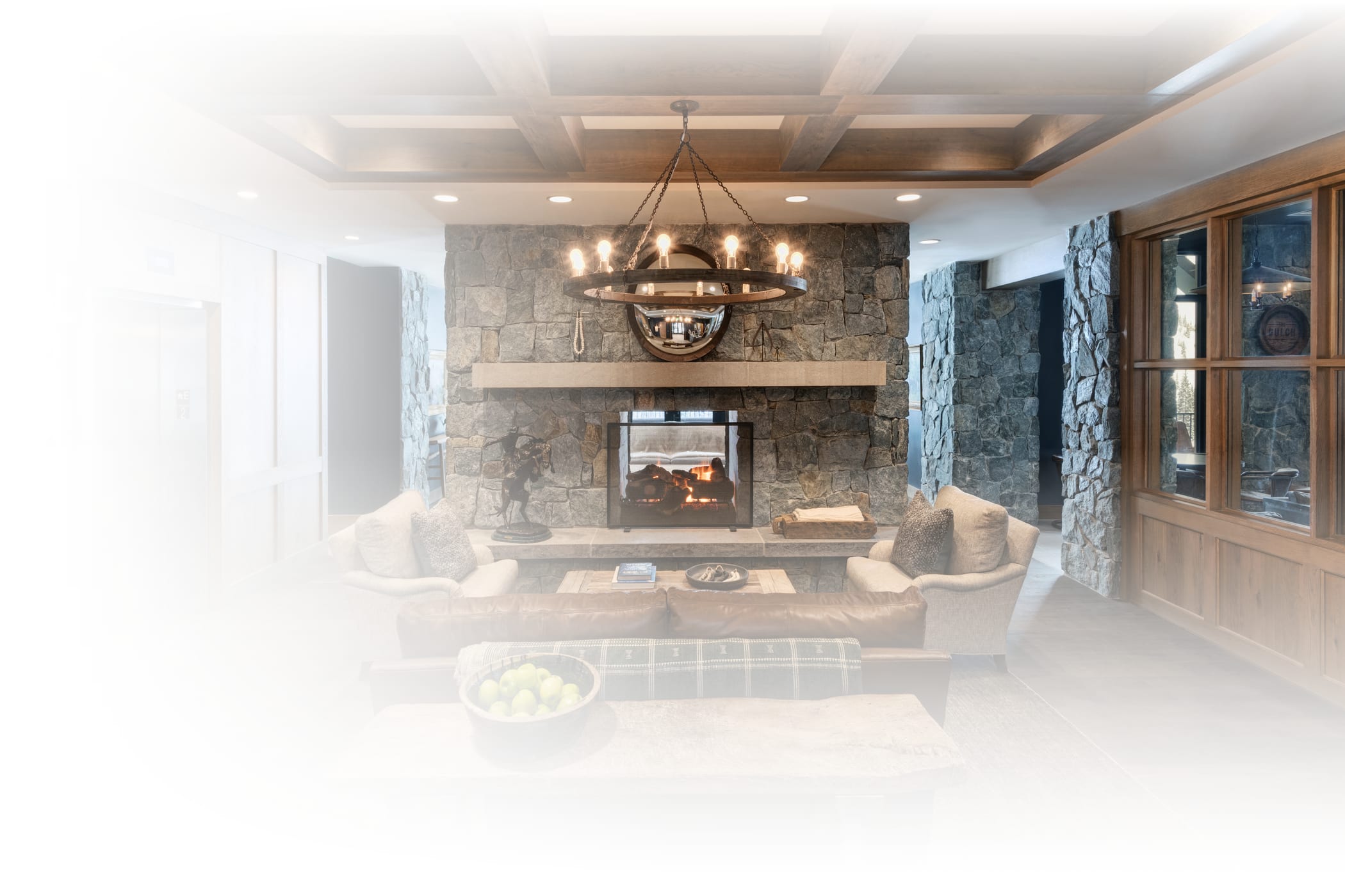 the lobby at the snowpine lodge in alta, utah