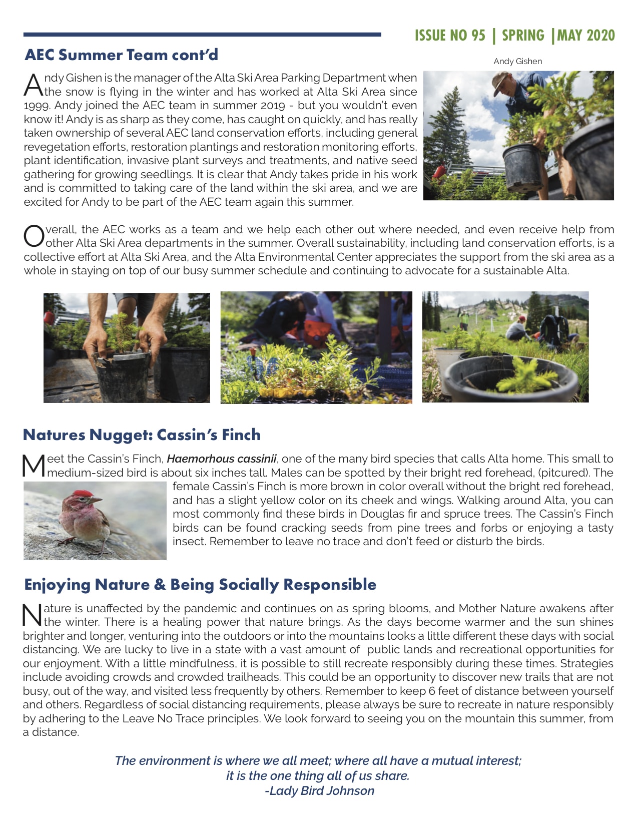 AEC May 2020 Newsletter back page