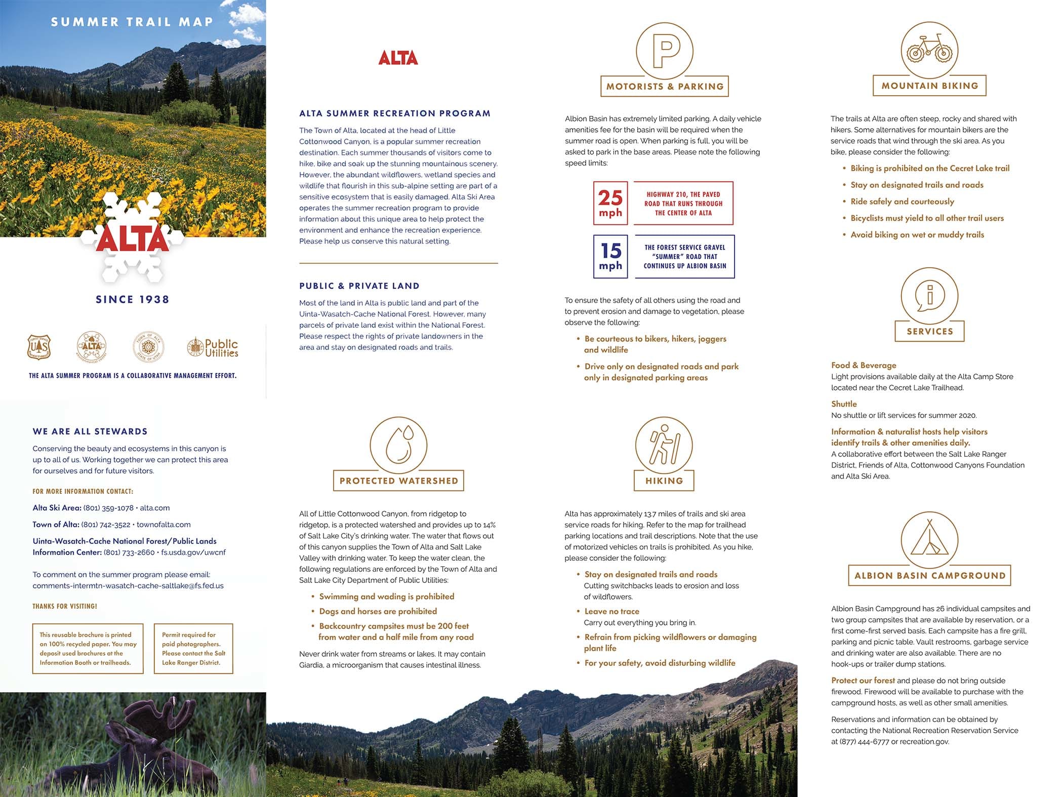 Alta Summer Trail Map info