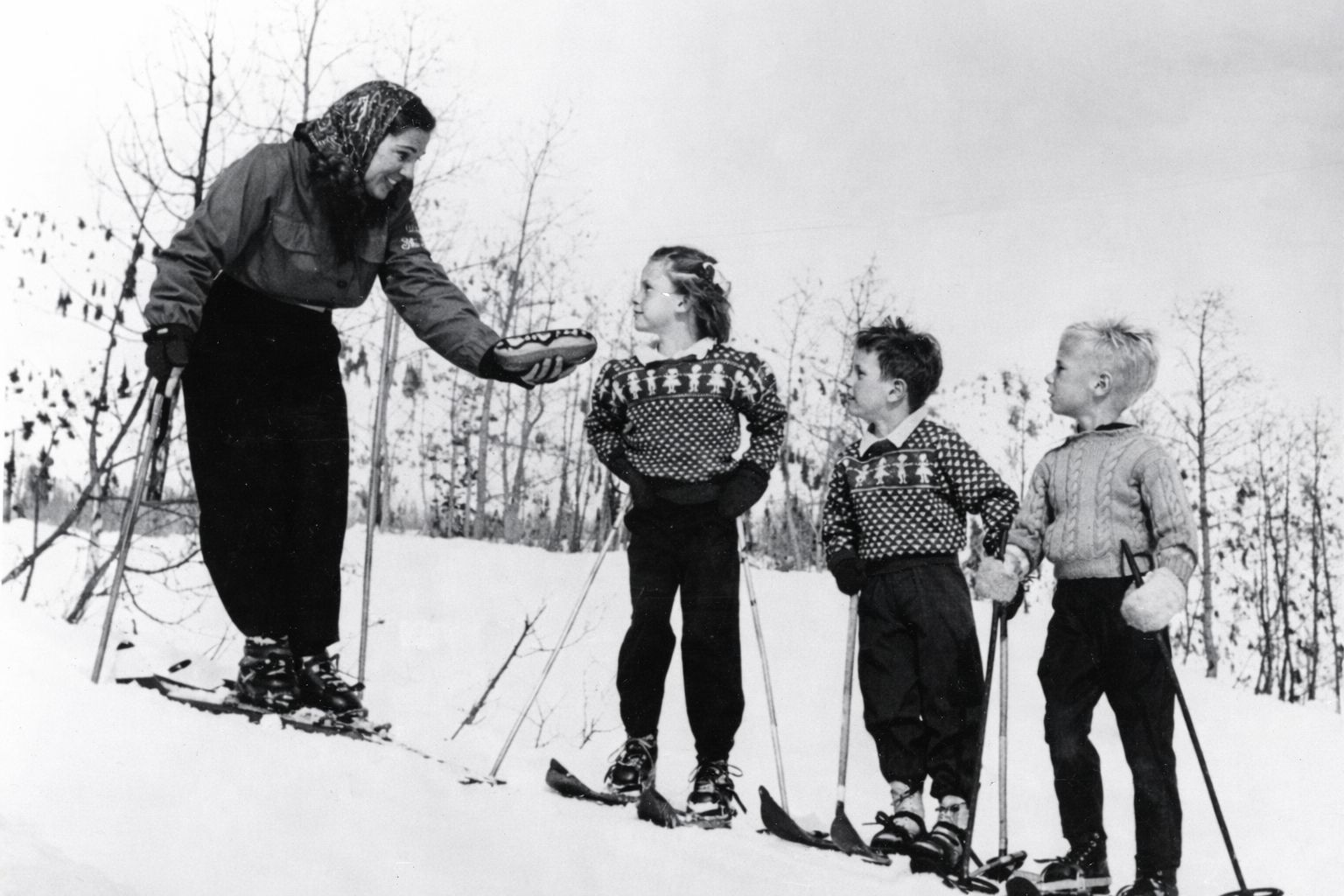 Young hot doggers at Alta, circa 1945