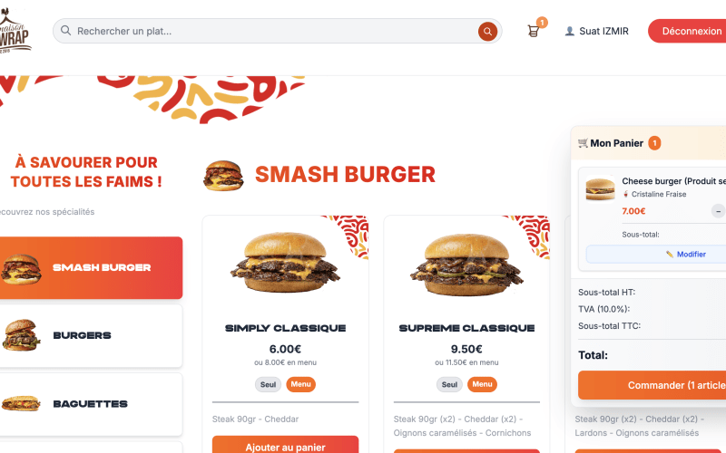 Page d'accueil du site de la maison du wrap créé par Nombre Pair