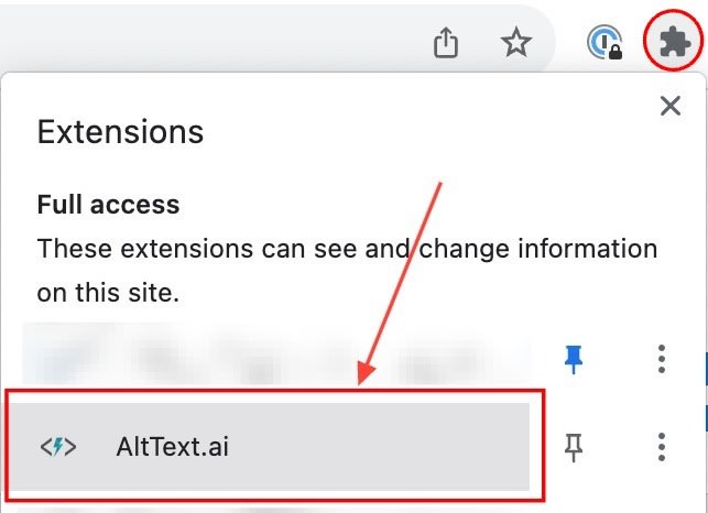 AltText.ai chrome extension listing.