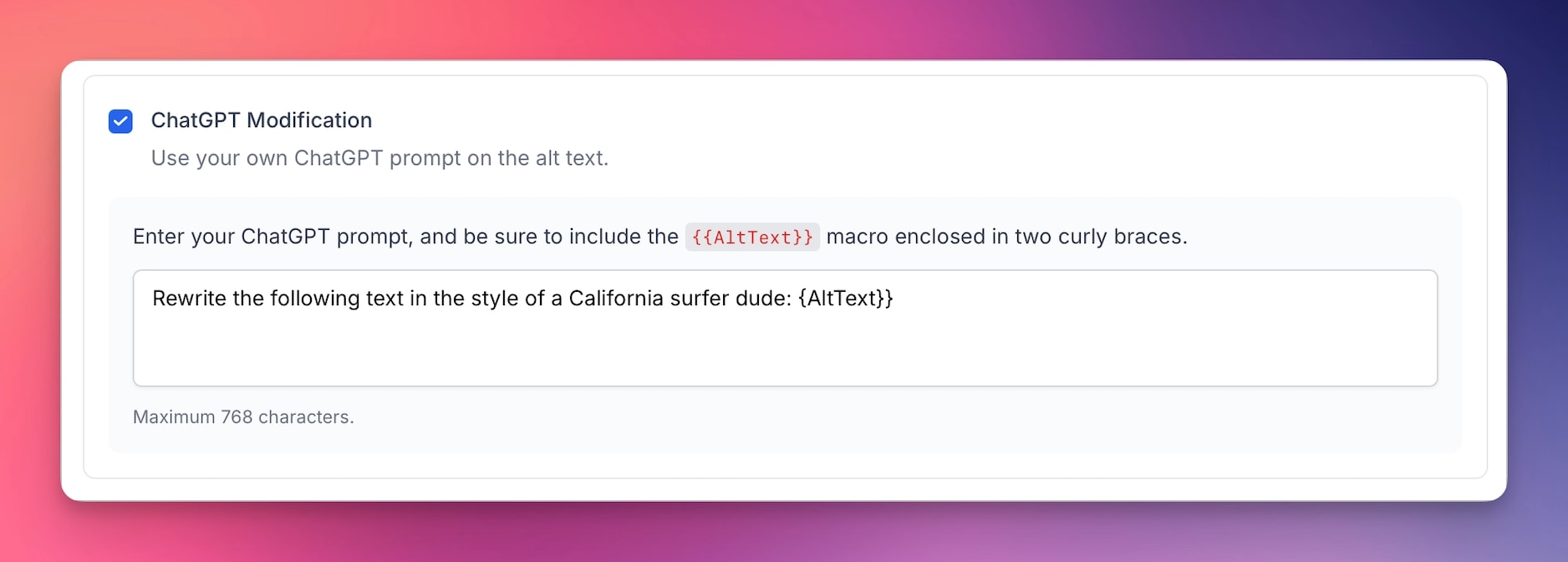 Setting your ChatGPT prompt.