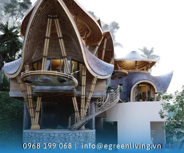 Ưu điểm của dịch vụ thi công nhà tre trúc