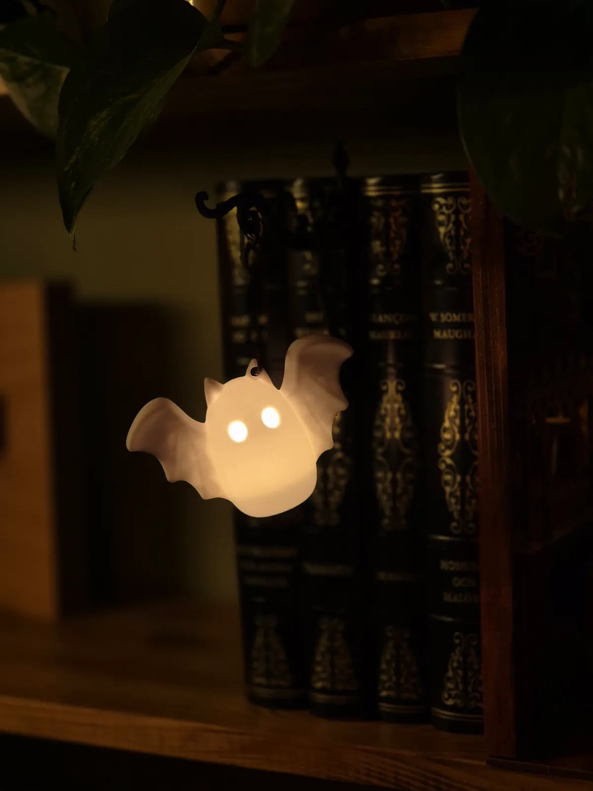 Modular Hanging Book Decor | Bat Ghost lamp, gallery image 10