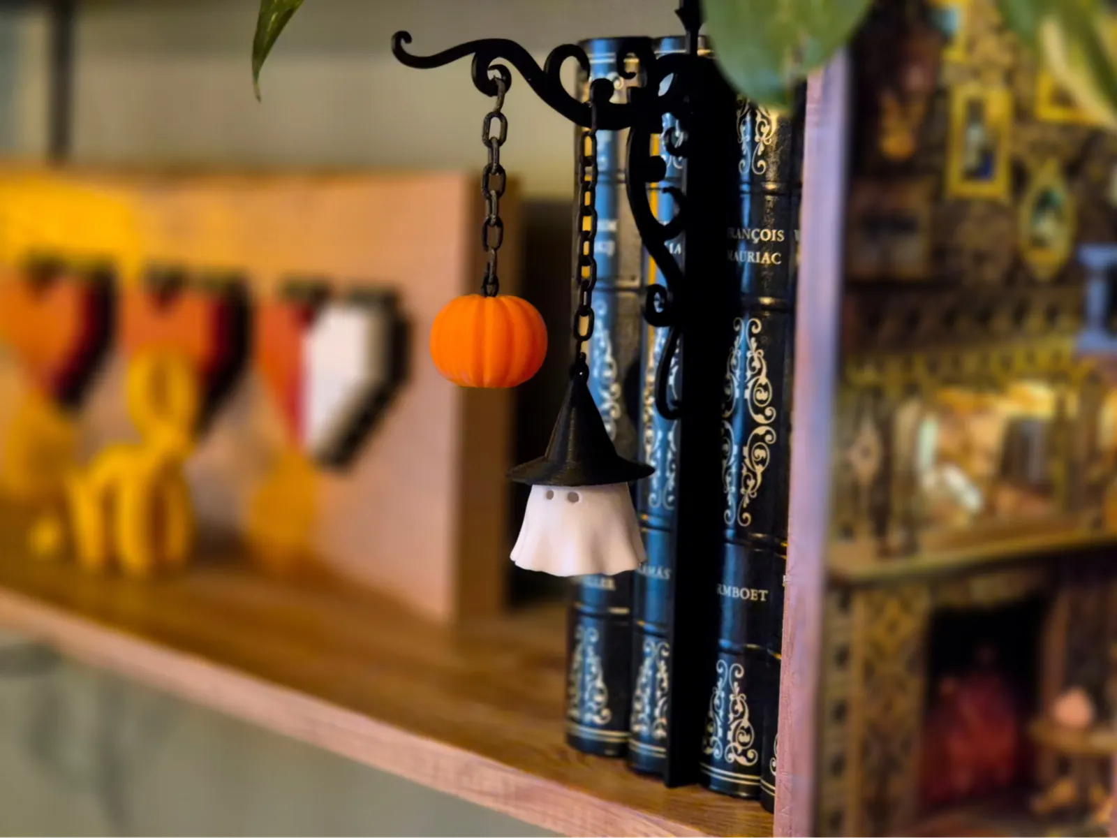 Modular Hanging Book Decor | Ghost & Pumpkin