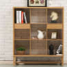 Picture of Jonas 3x3 Bookshelf with Drawers - Oak - 110x33x128cm