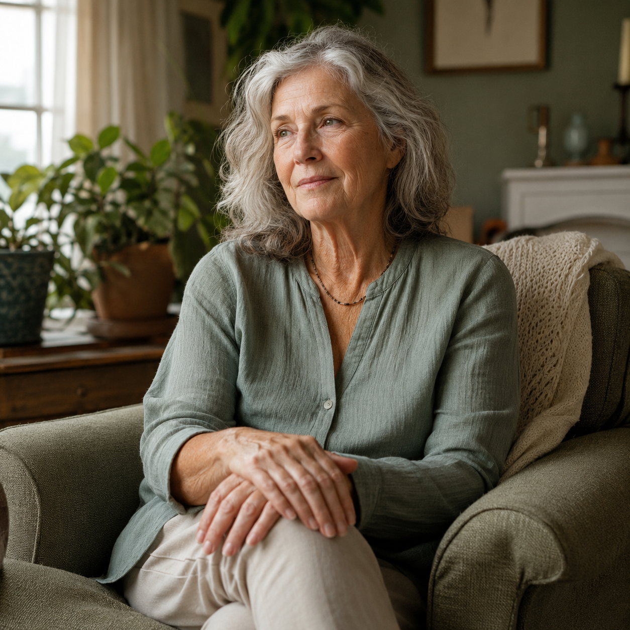 Woman at home with Revive Mix