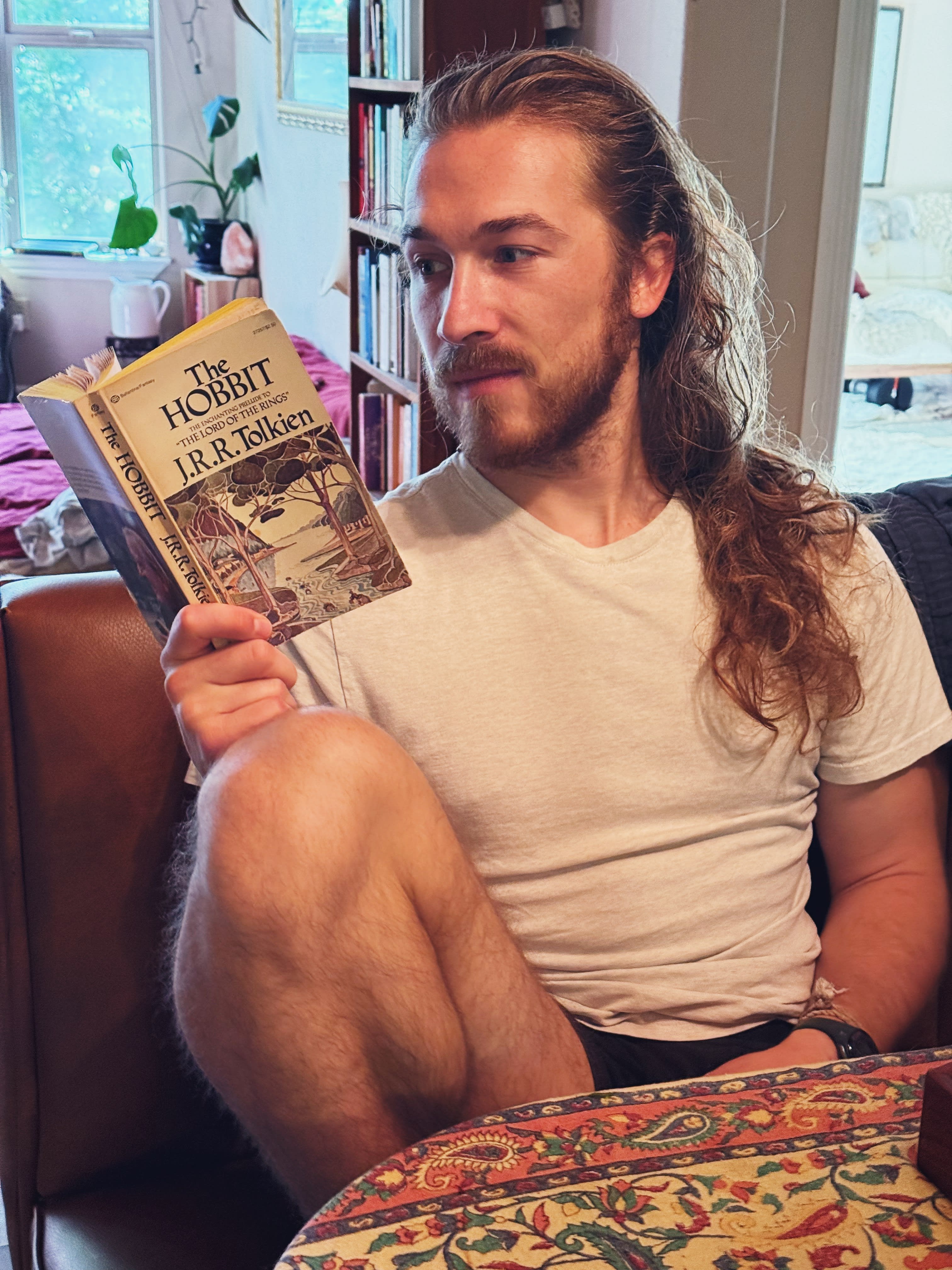 reading a book