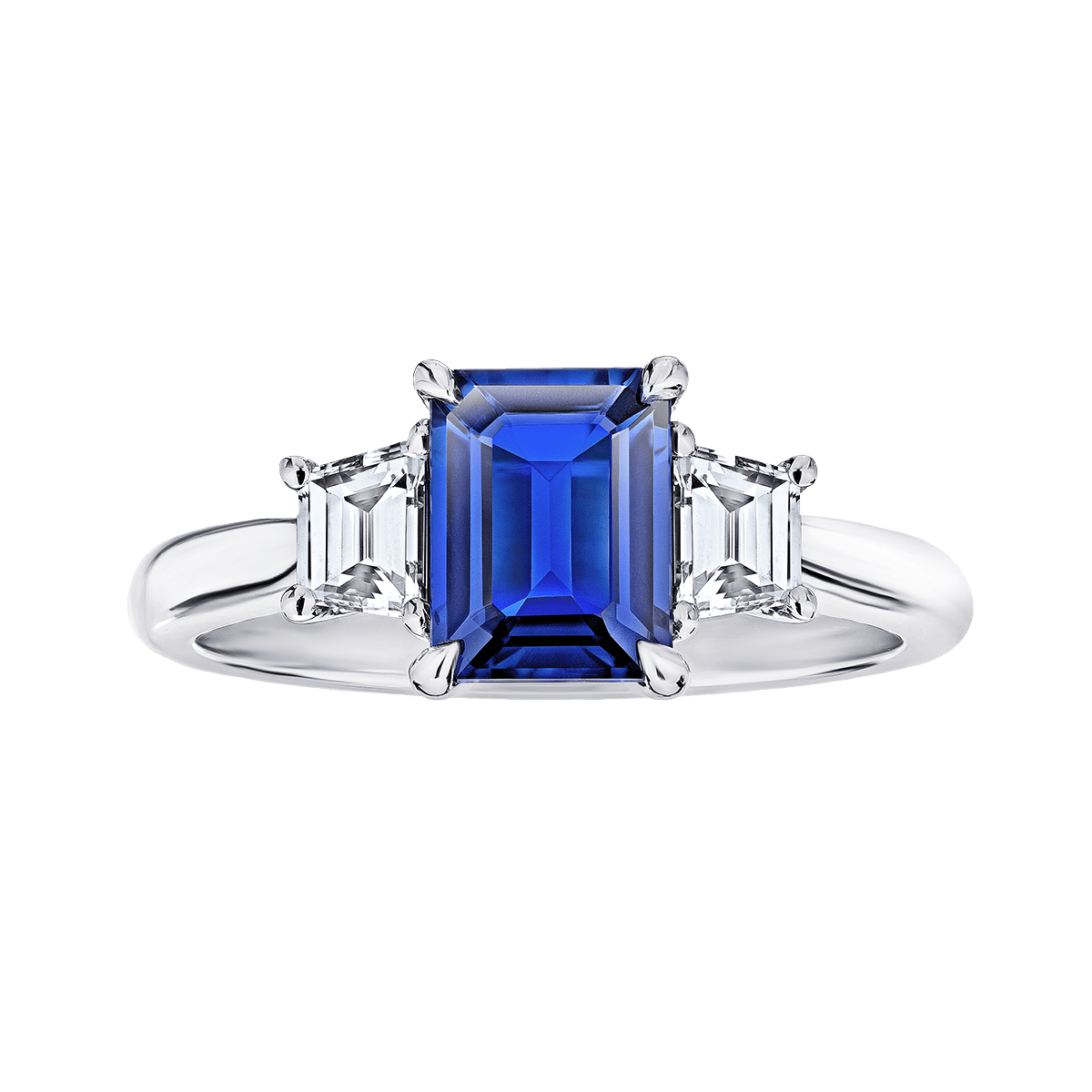 Sapphire Emerald Engagement Ring